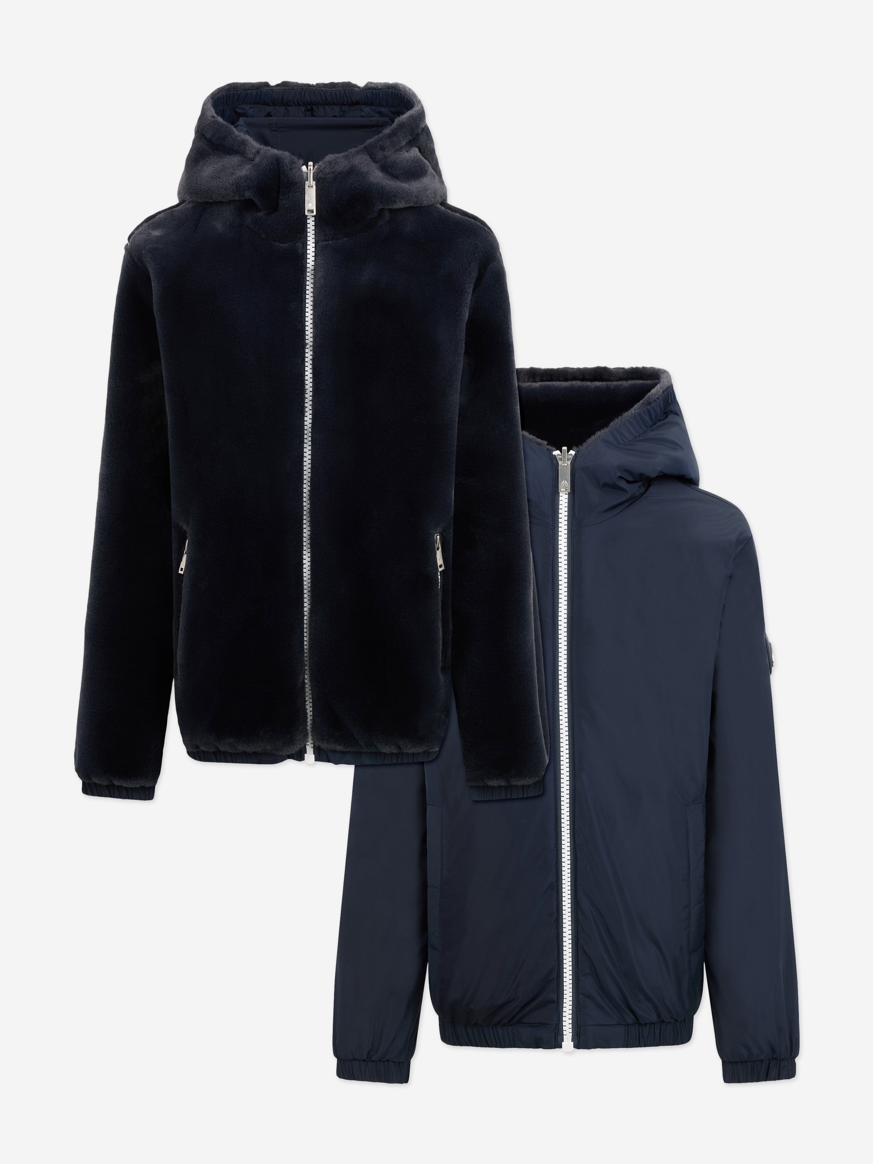 Moose Knuckles Kids Simcoe Reversible Bunny Jacket in Navy