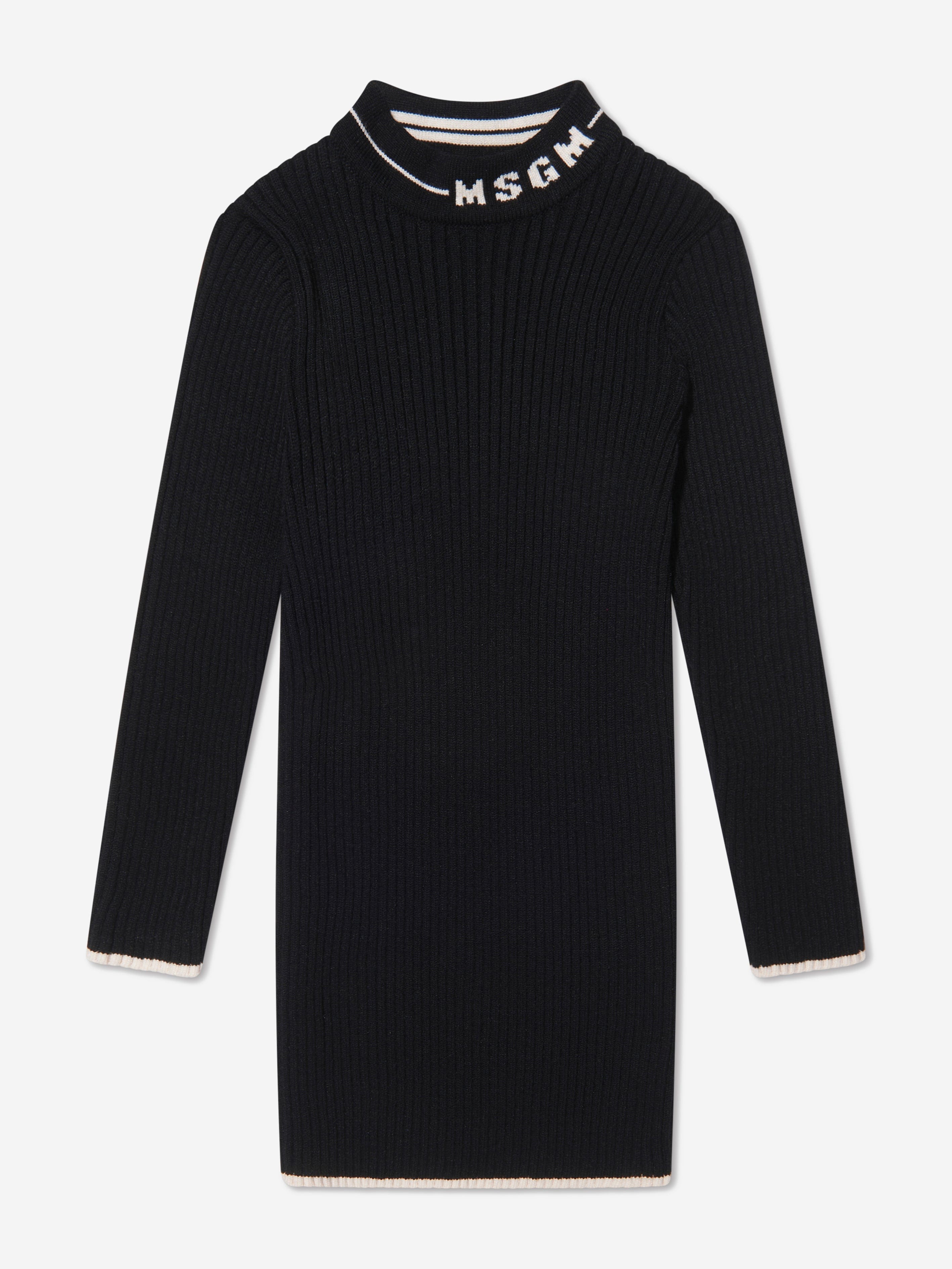 MSGM Girls Wool Knitted Long Sleeve Dress