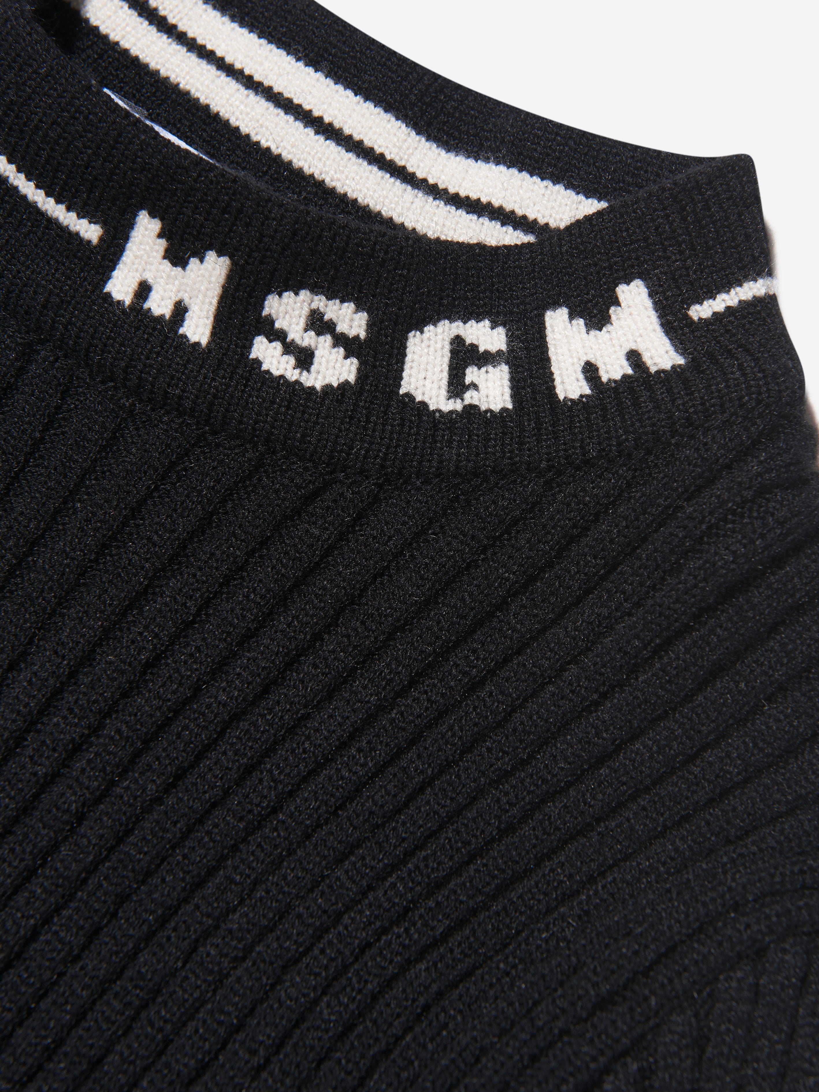 MSGM Girls Wool Knitted Long Sleeve Dress