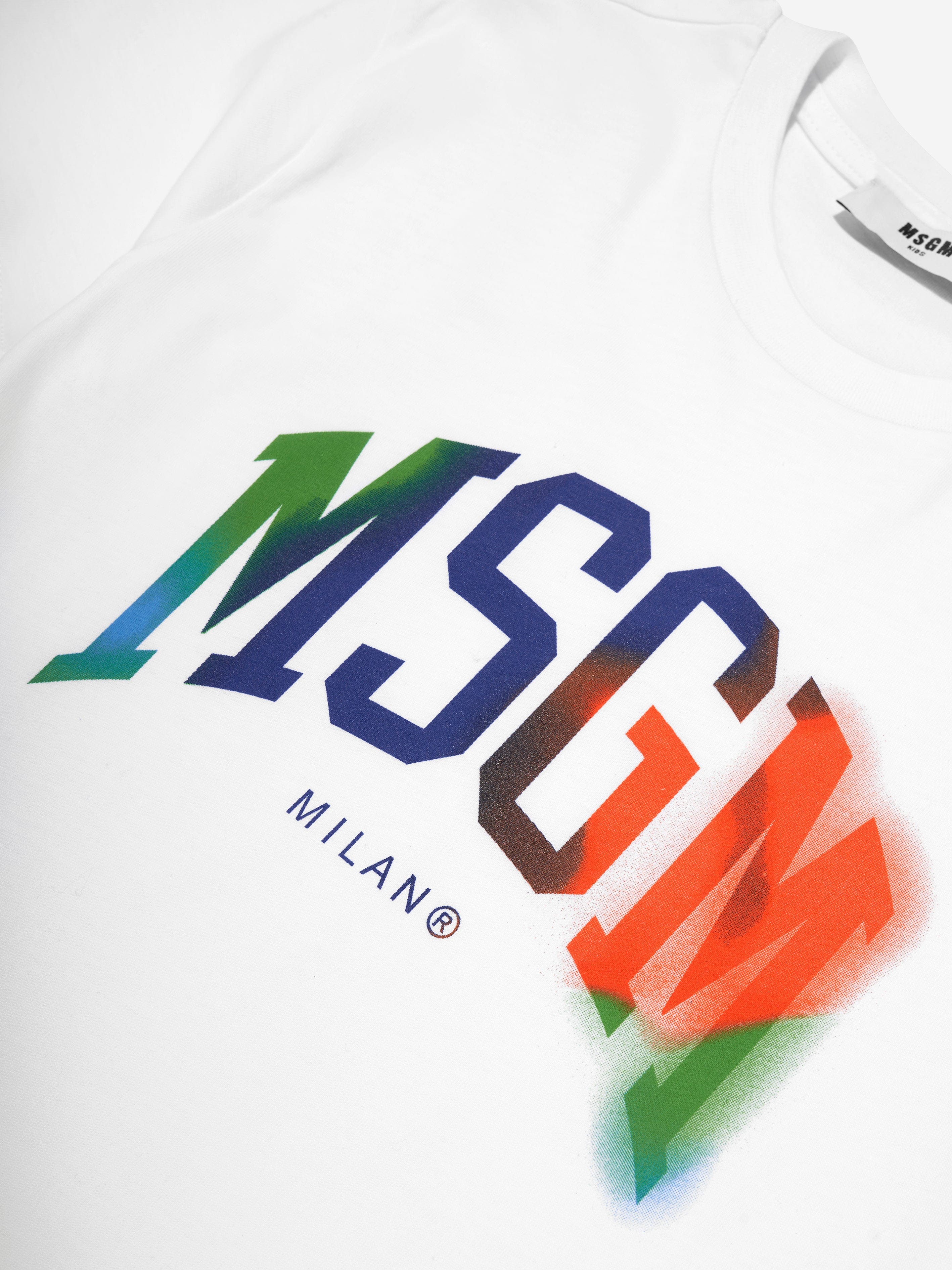 MSGM Boys Logo T-Shirt in White