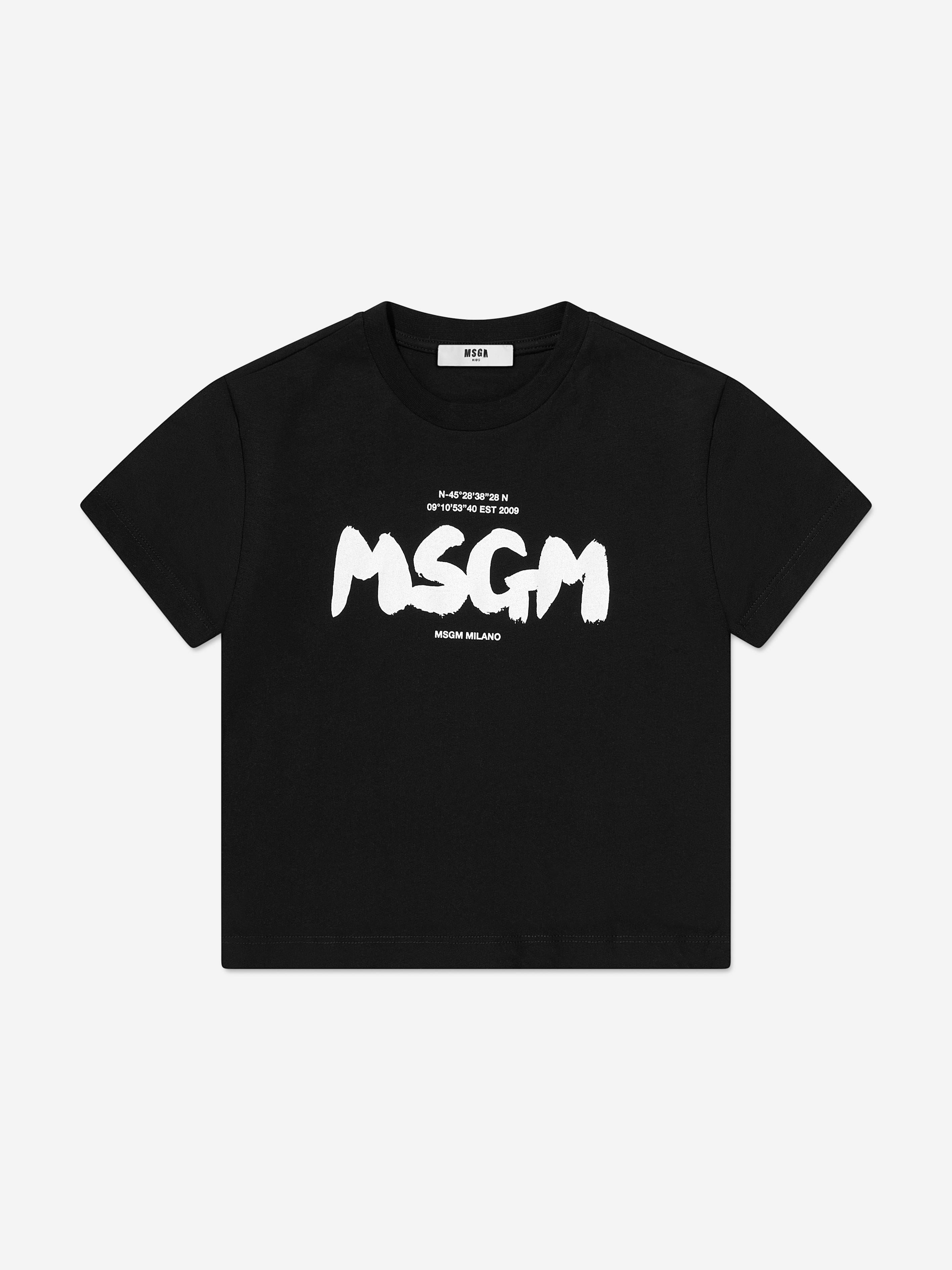 MSGM Boys Logo T-Shirt in Black