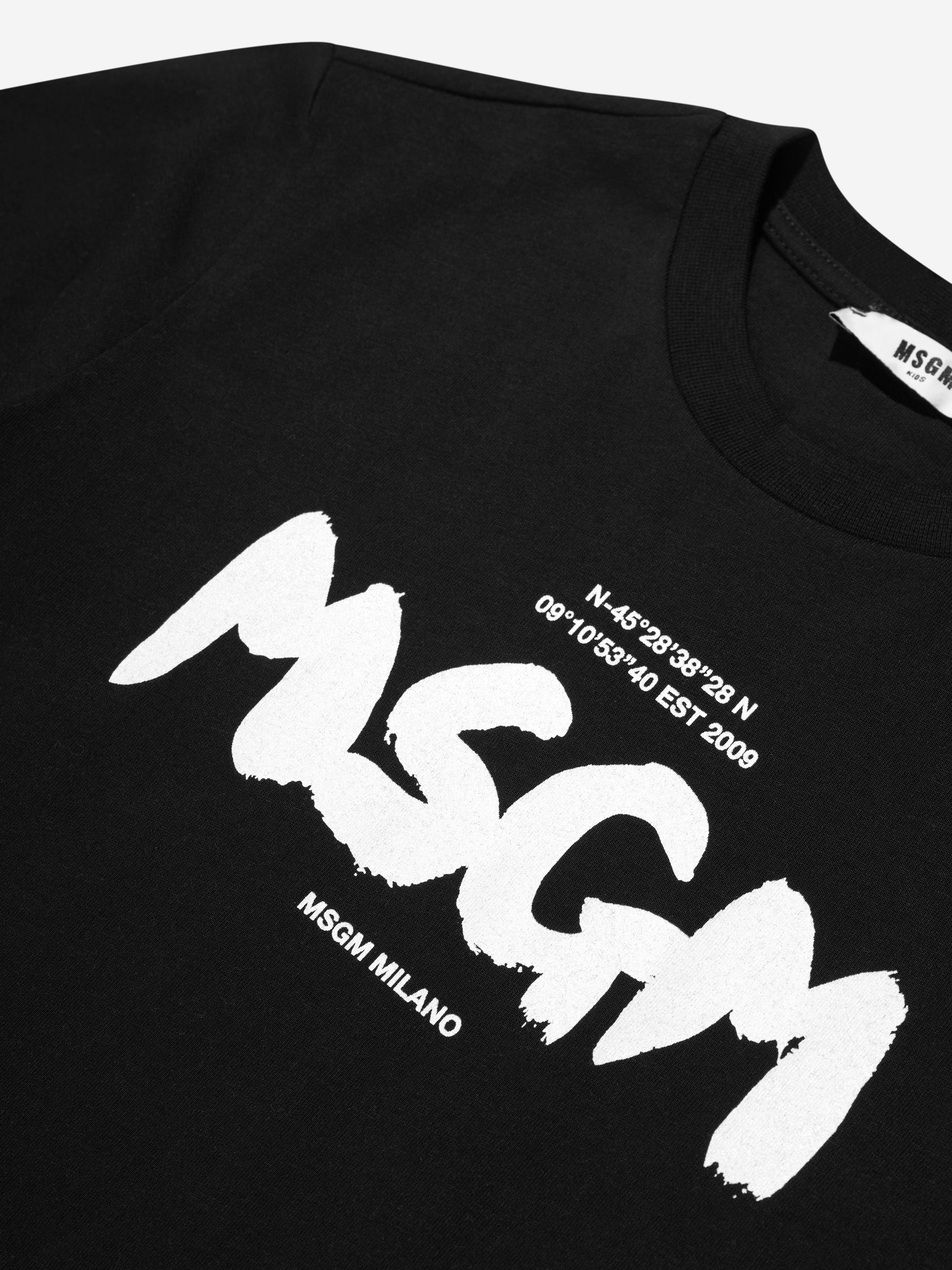 MSGM Boys Logo T-Shirt in Black