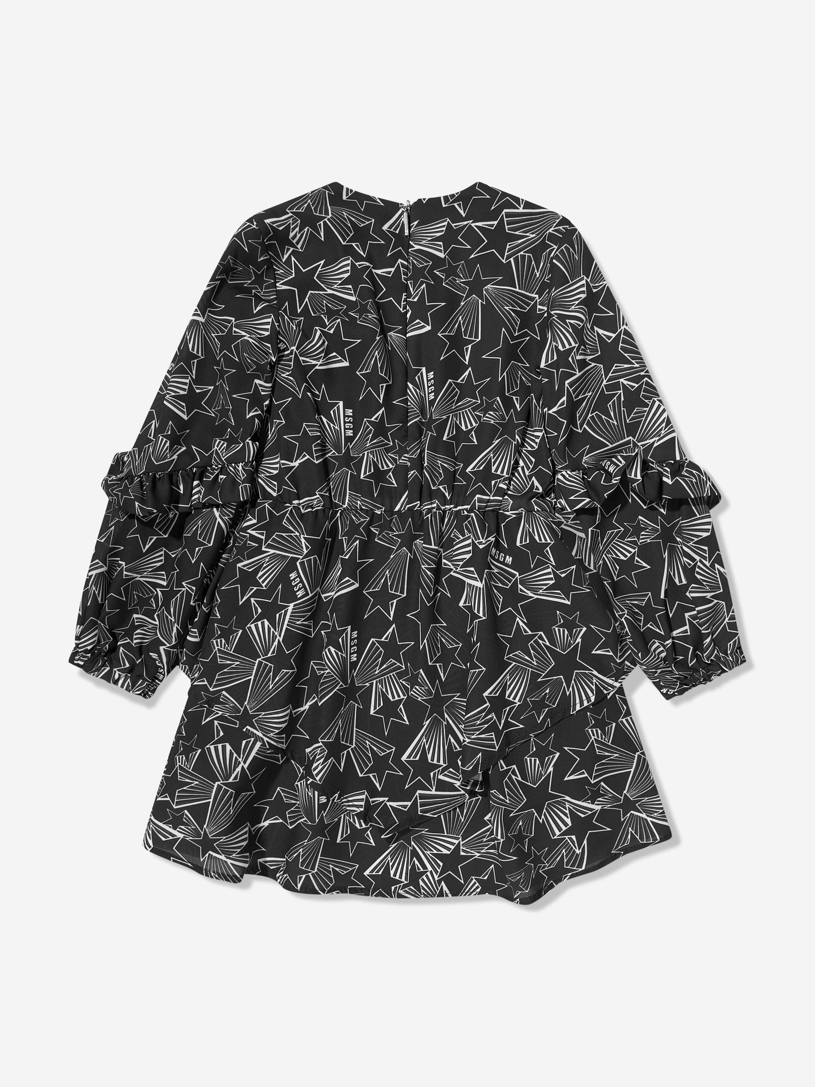 MSGM Girls Georgette Dress in Black