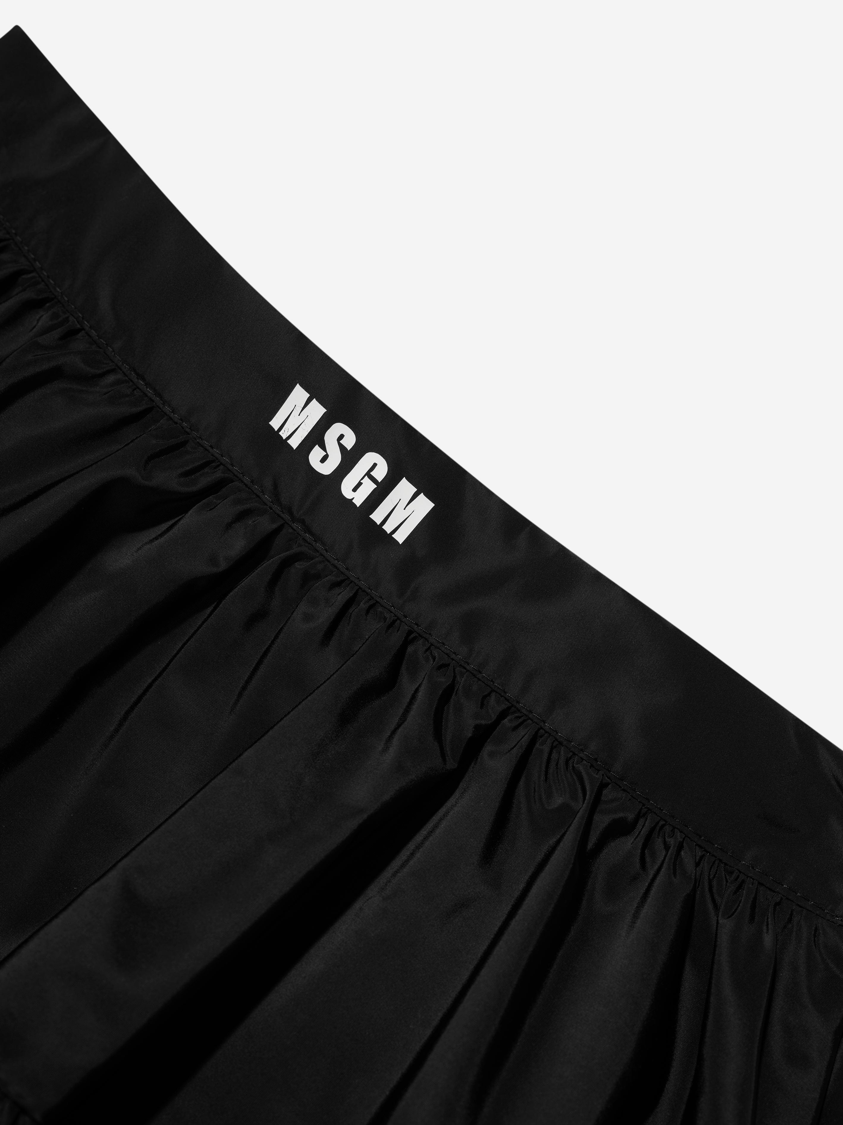 MSGM Girls Taffeta Skirt in Black