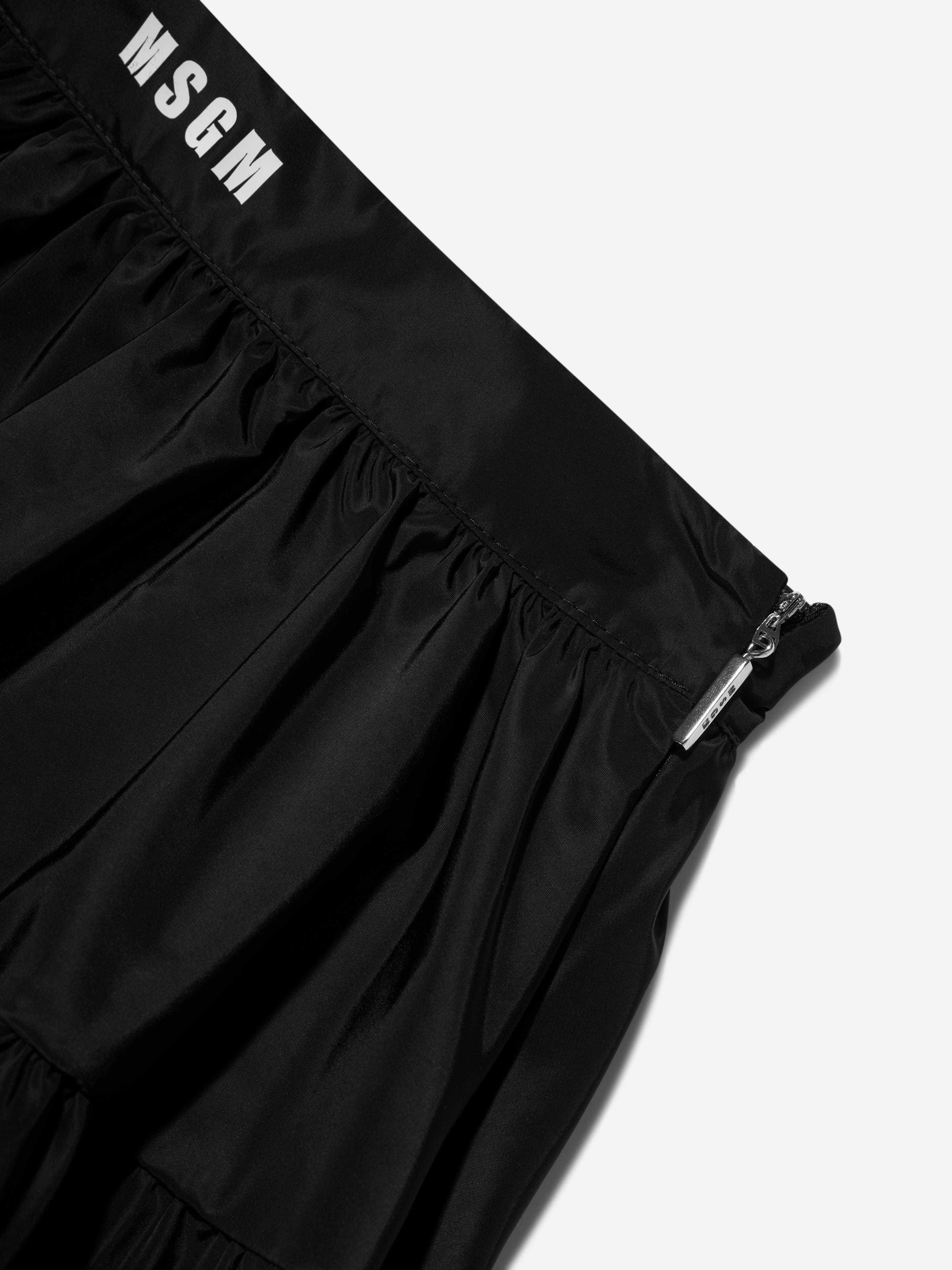 MSGM Girls Taffeta Skirt in Black