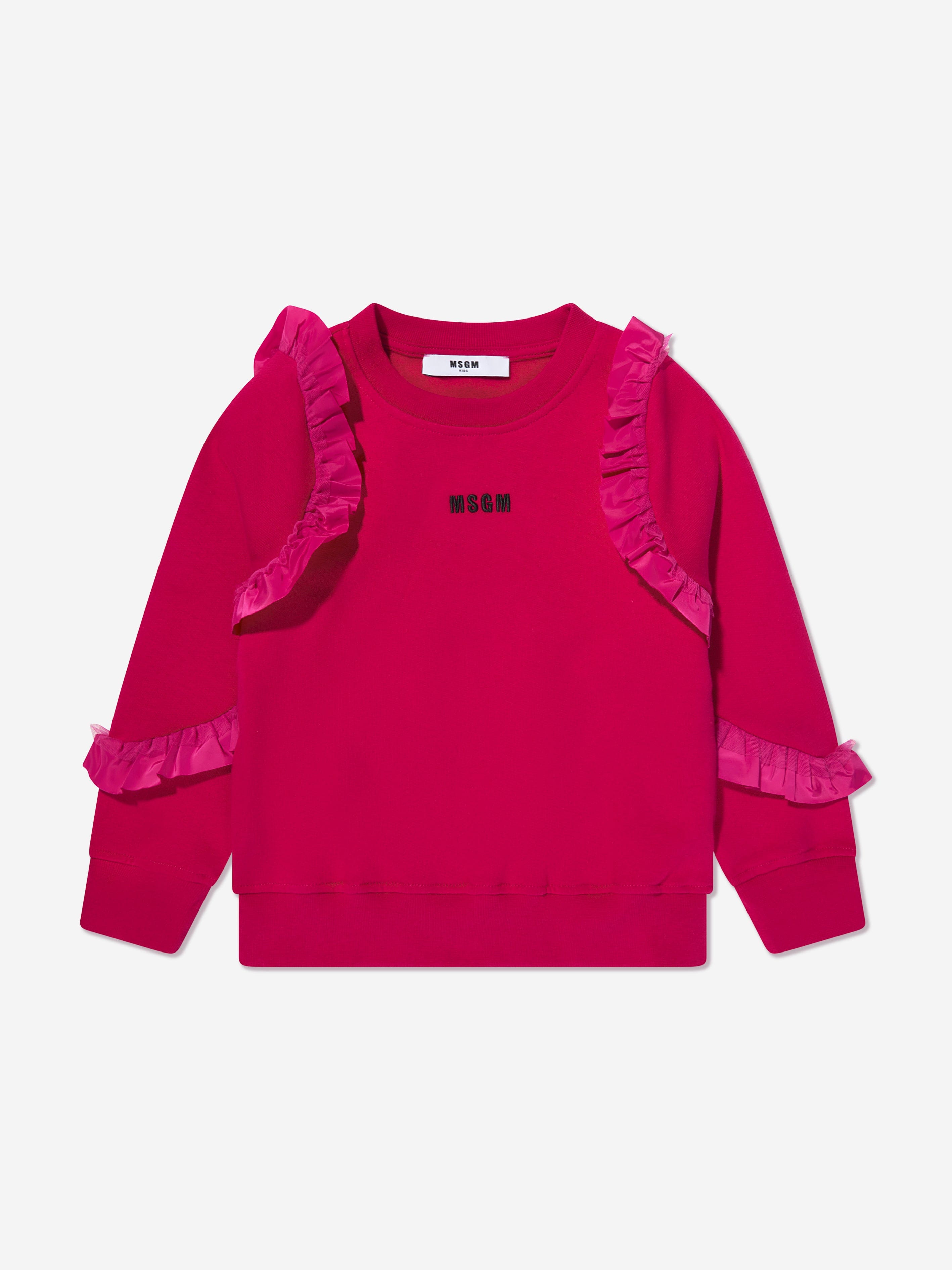 MSGM Girls Frilly Sweatshirt in Pink