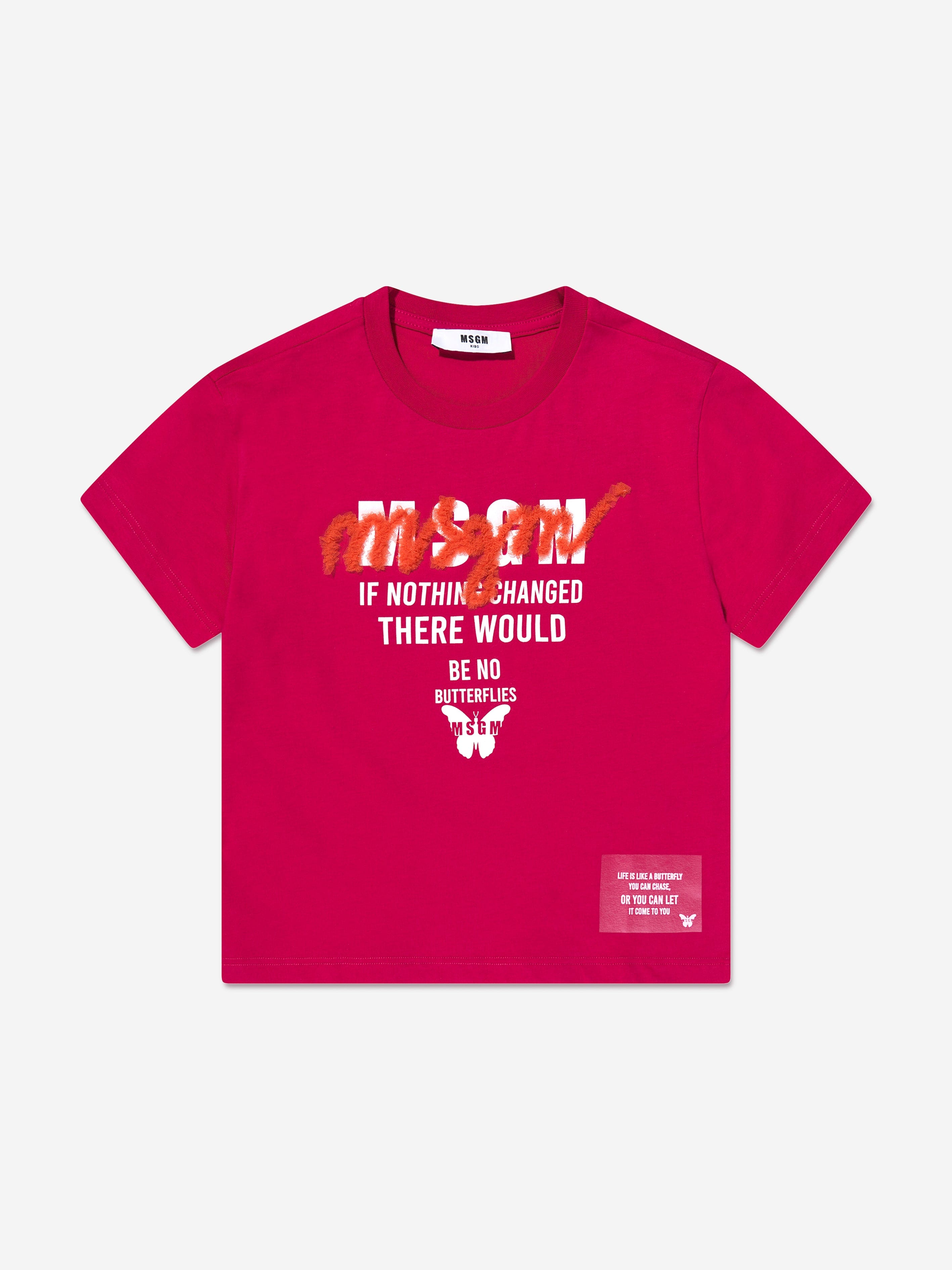 MSGM Girls Logo T-Shirt in Pink