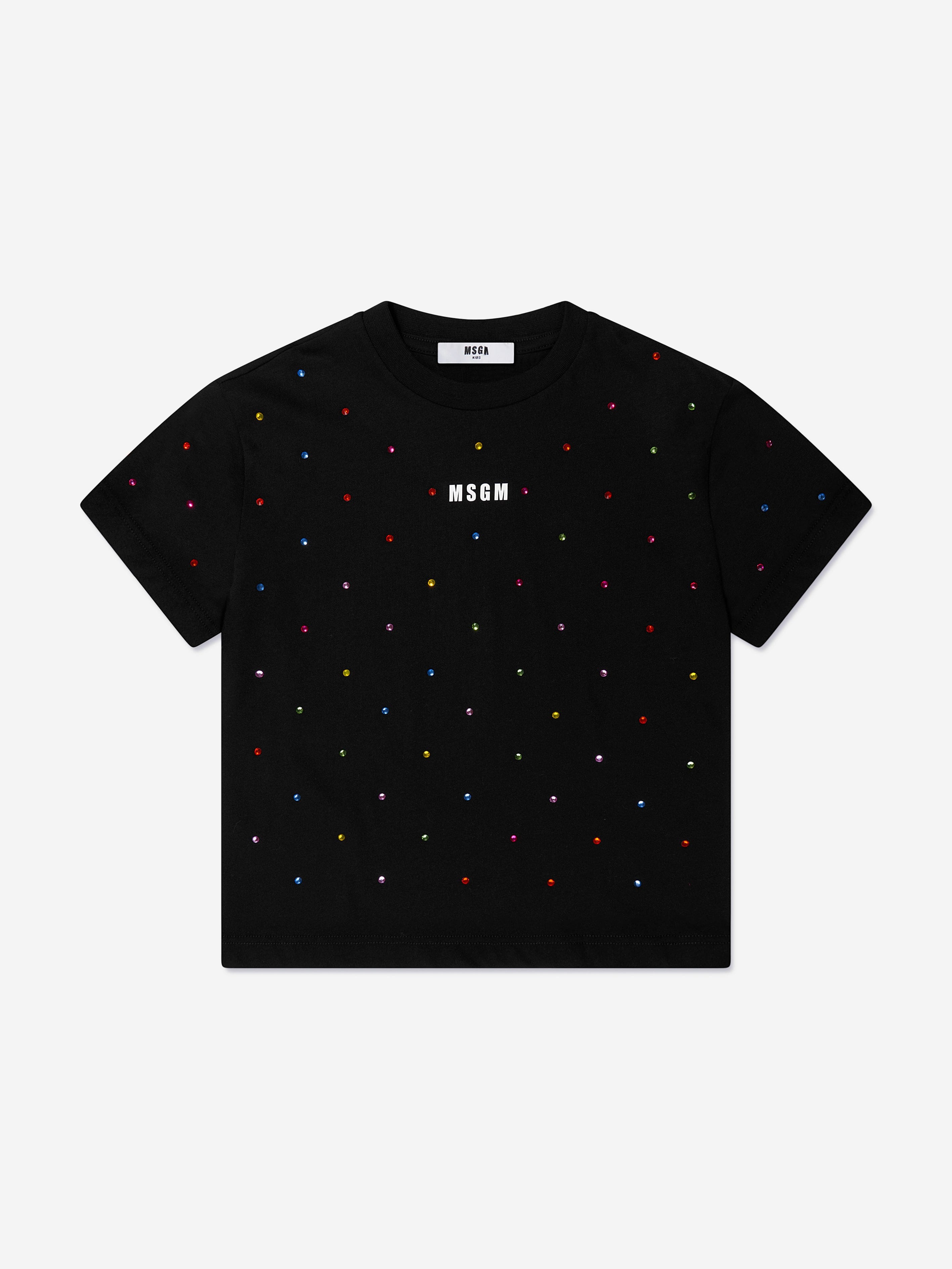 MSGM Girls Logo T-Shirt in Black