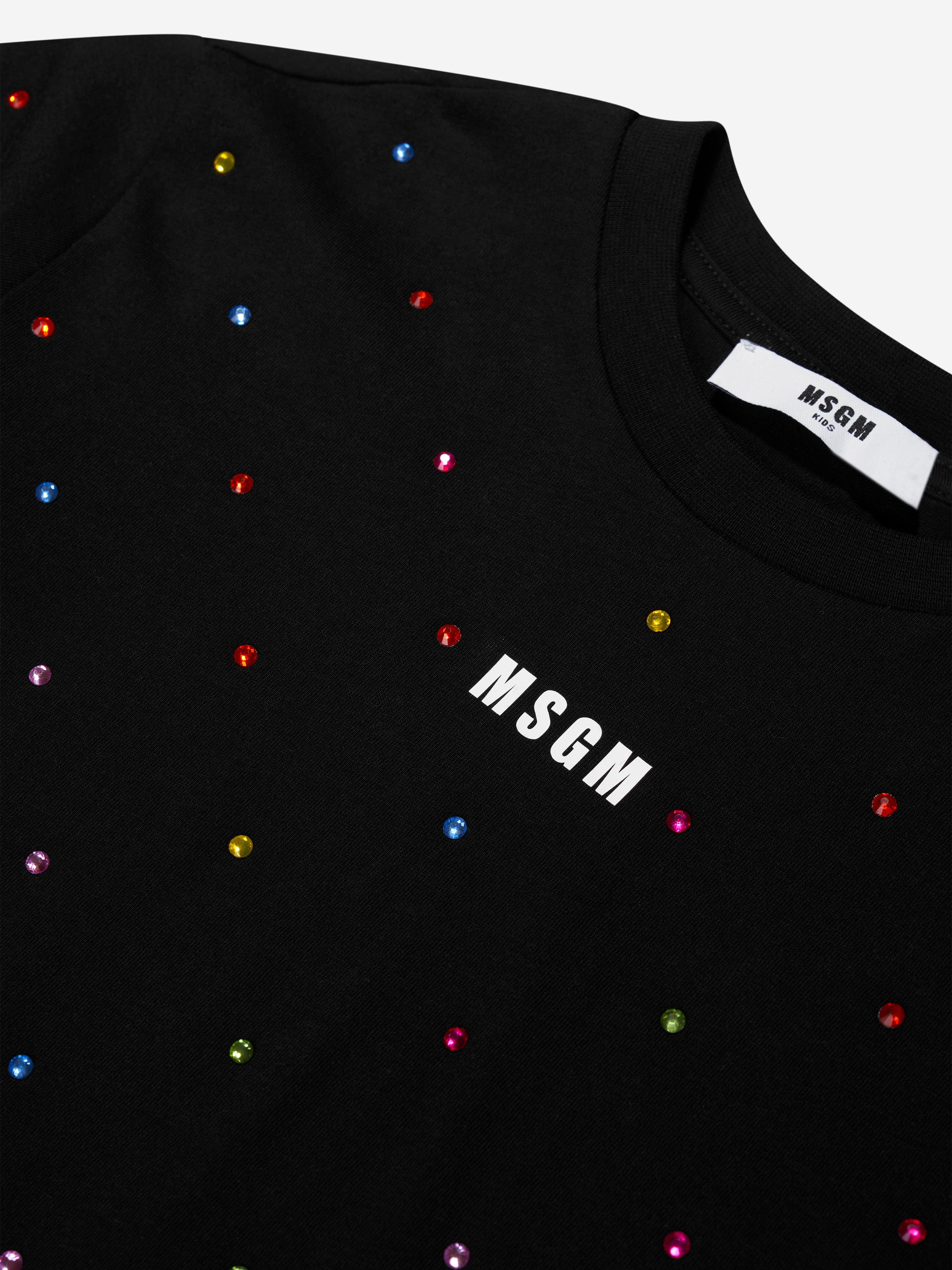 MSGM Girls Logo T-Shirt in Black