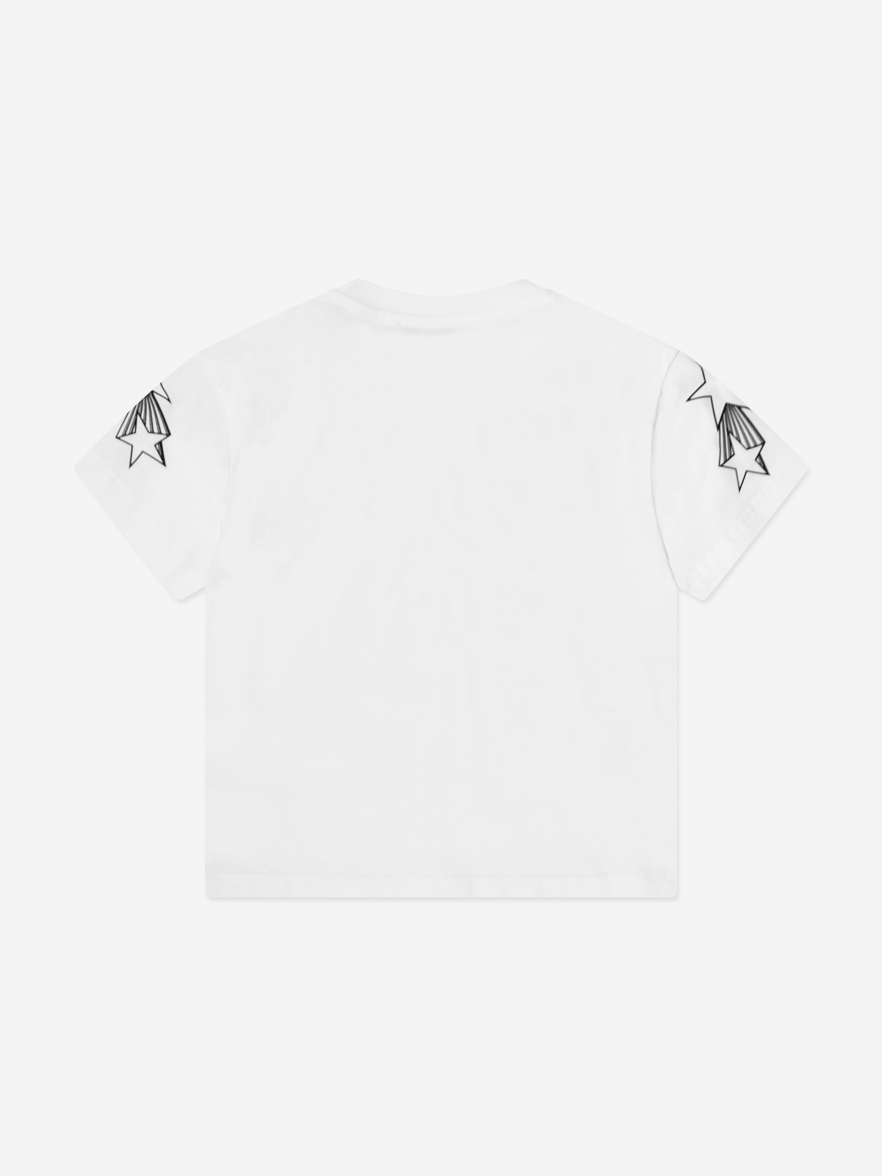 MSGM Girls Logo Stars T-Shirt in White