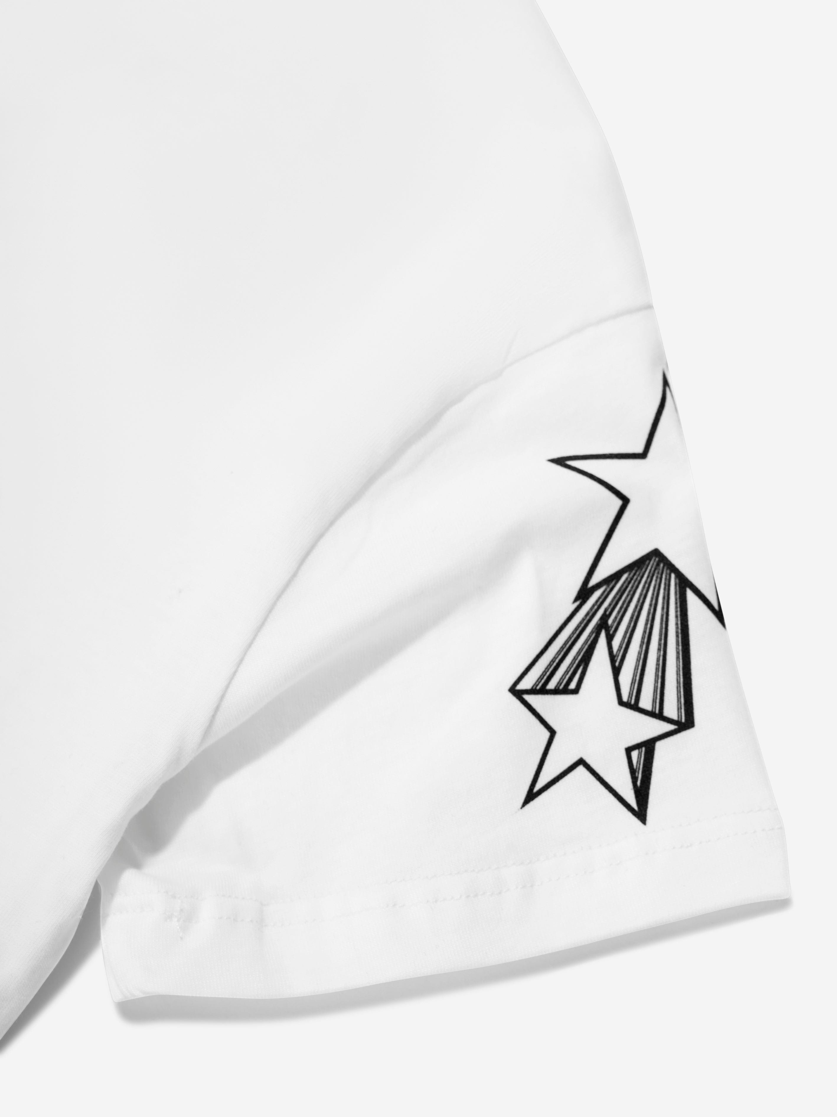 MSGM Girls Logo Stars T-Shirt in White