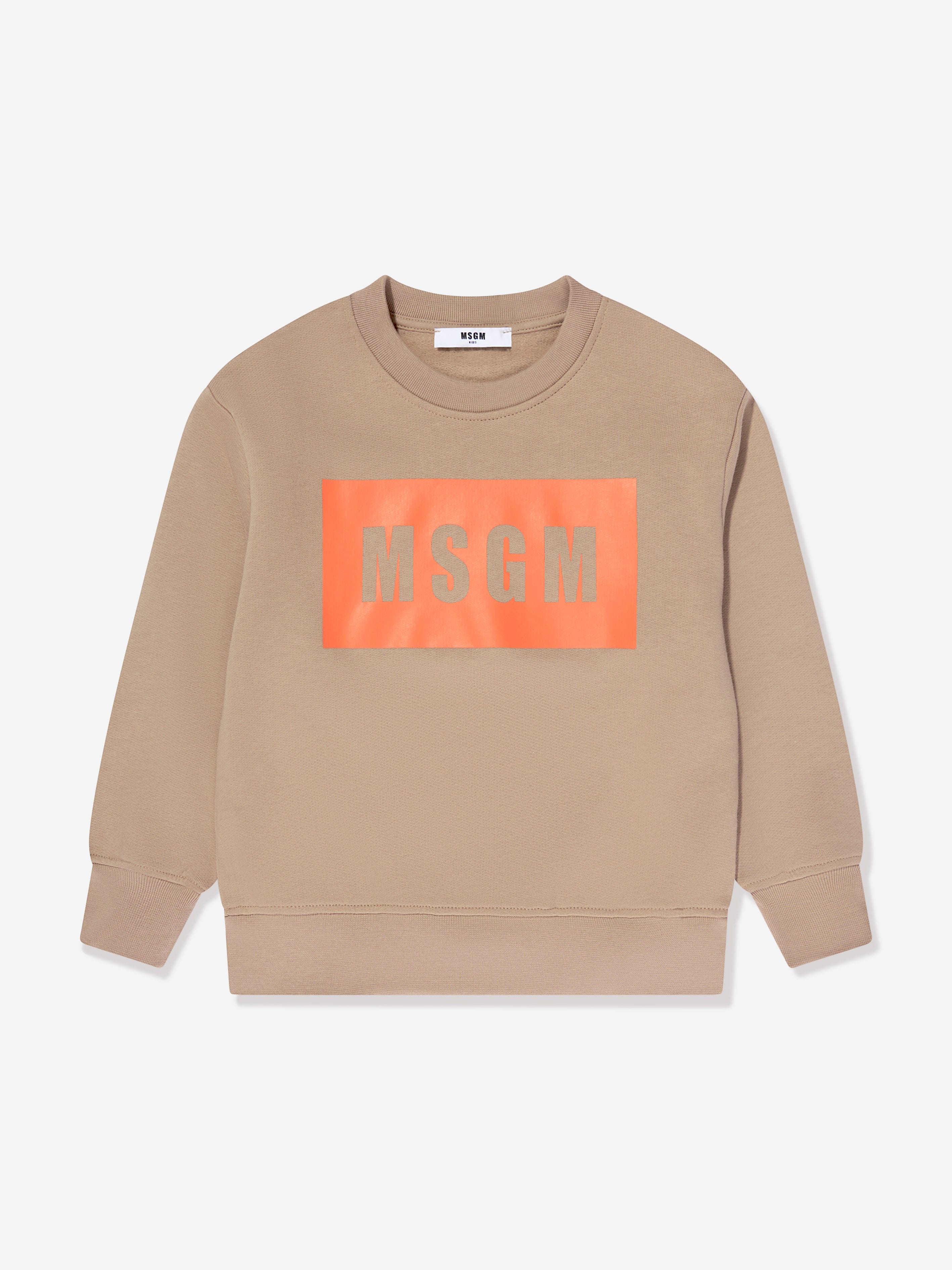 MSGM Kids Logo Sweatshirt in Beige