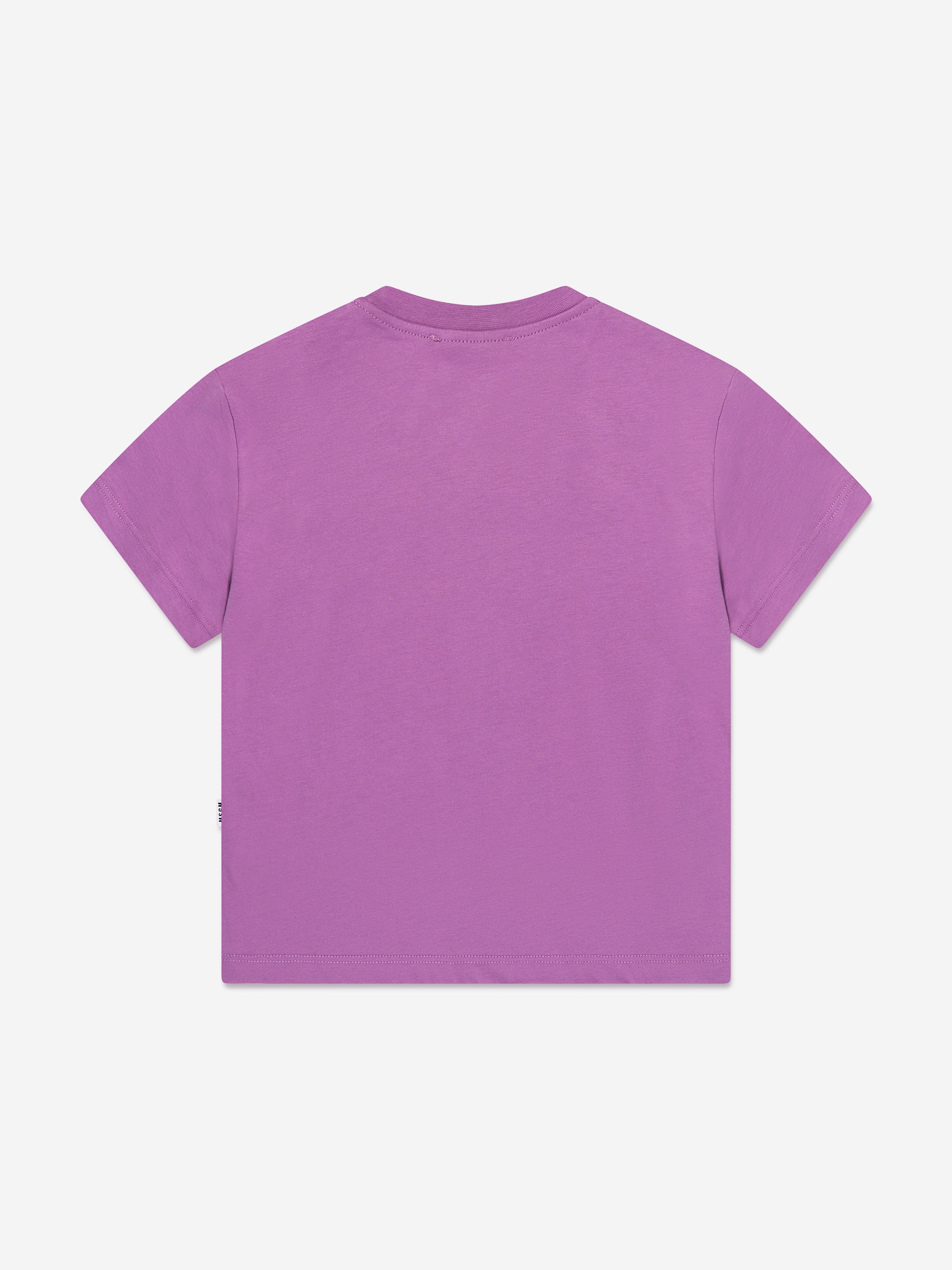 MSGM Kids Logo T-Shirt in Purple