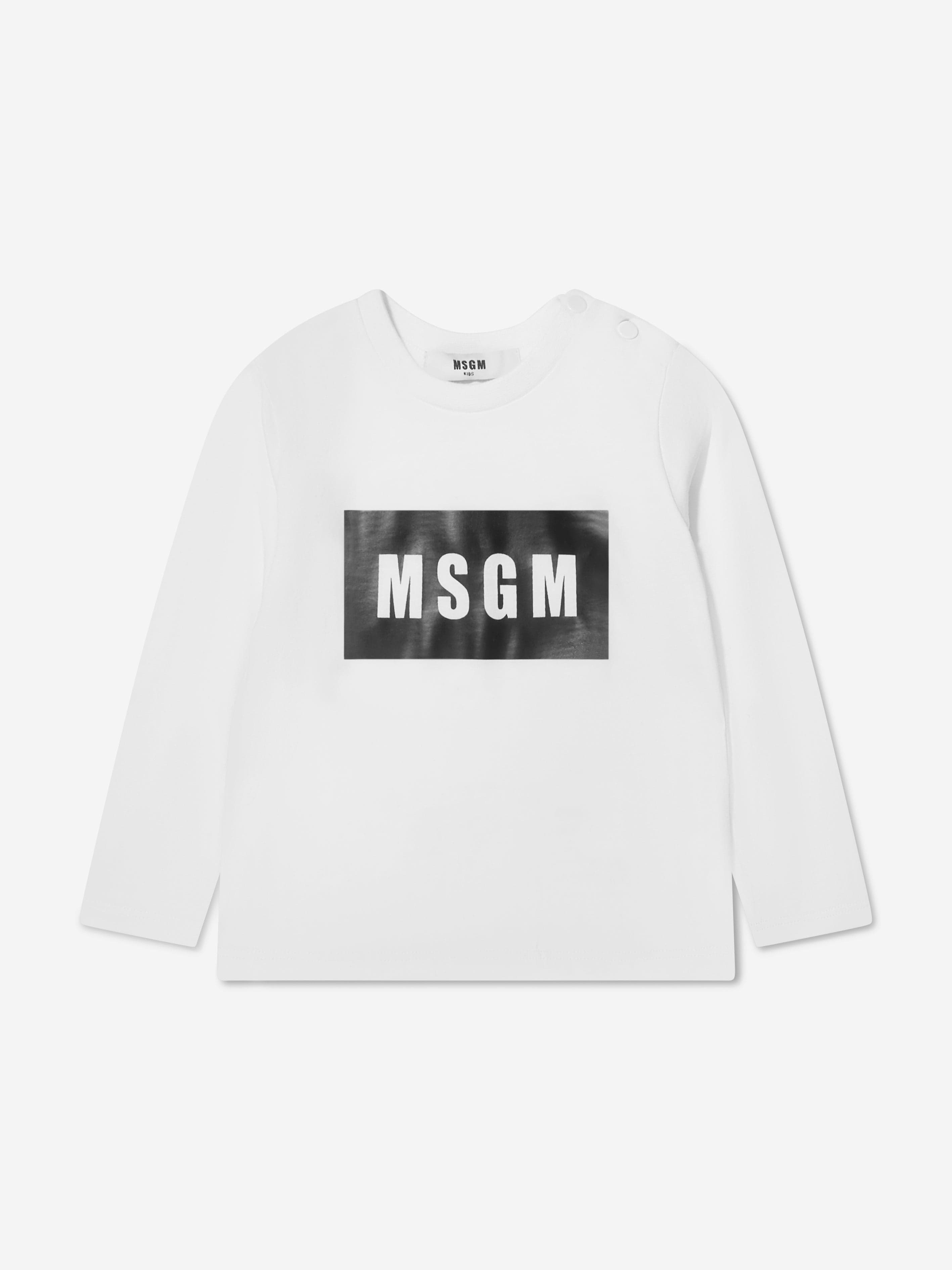 MSGM Baby Long Sleeve Logo Print T-Shirt