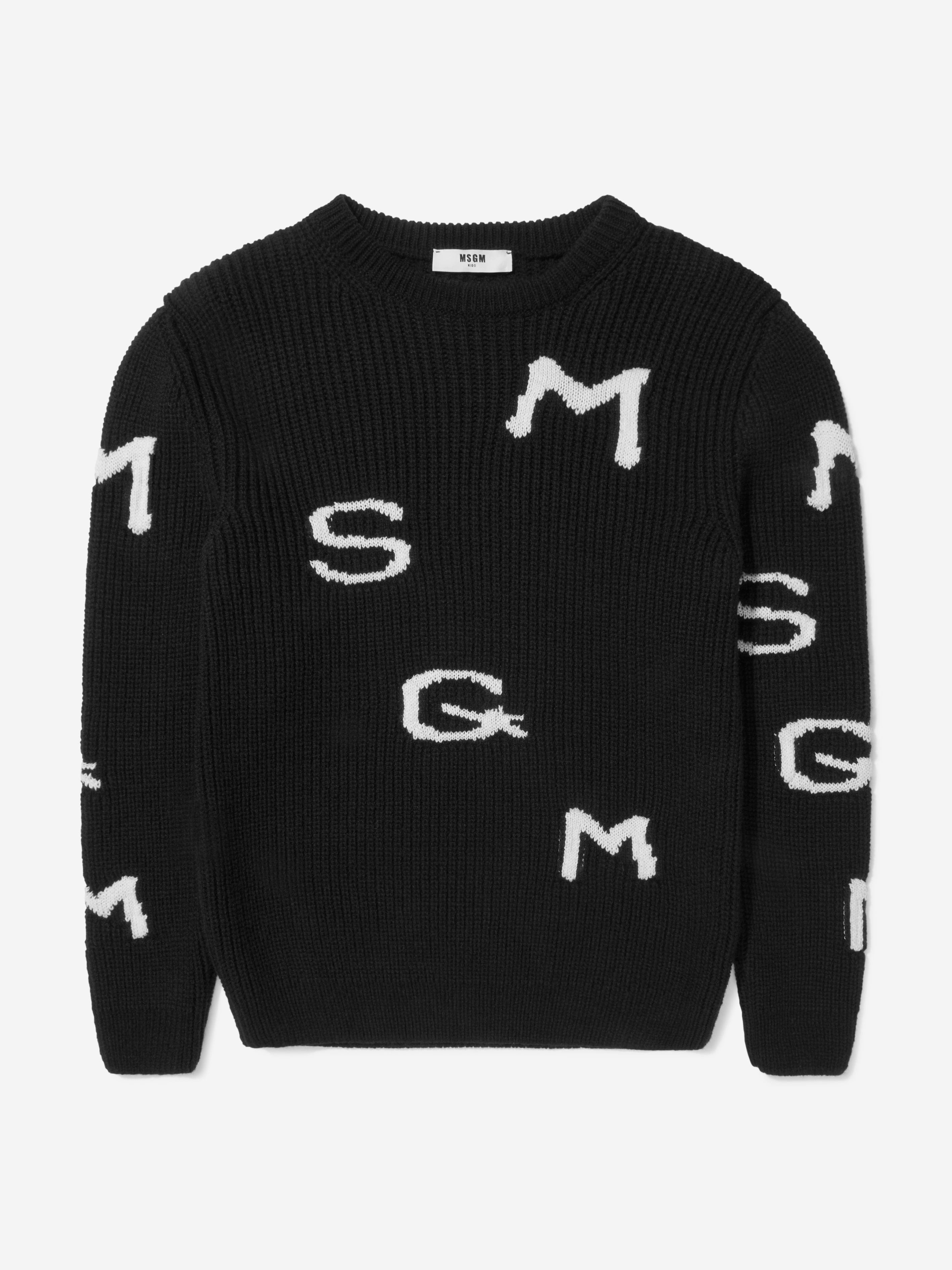 MSGM Kids Wool Blend Logo Jumper