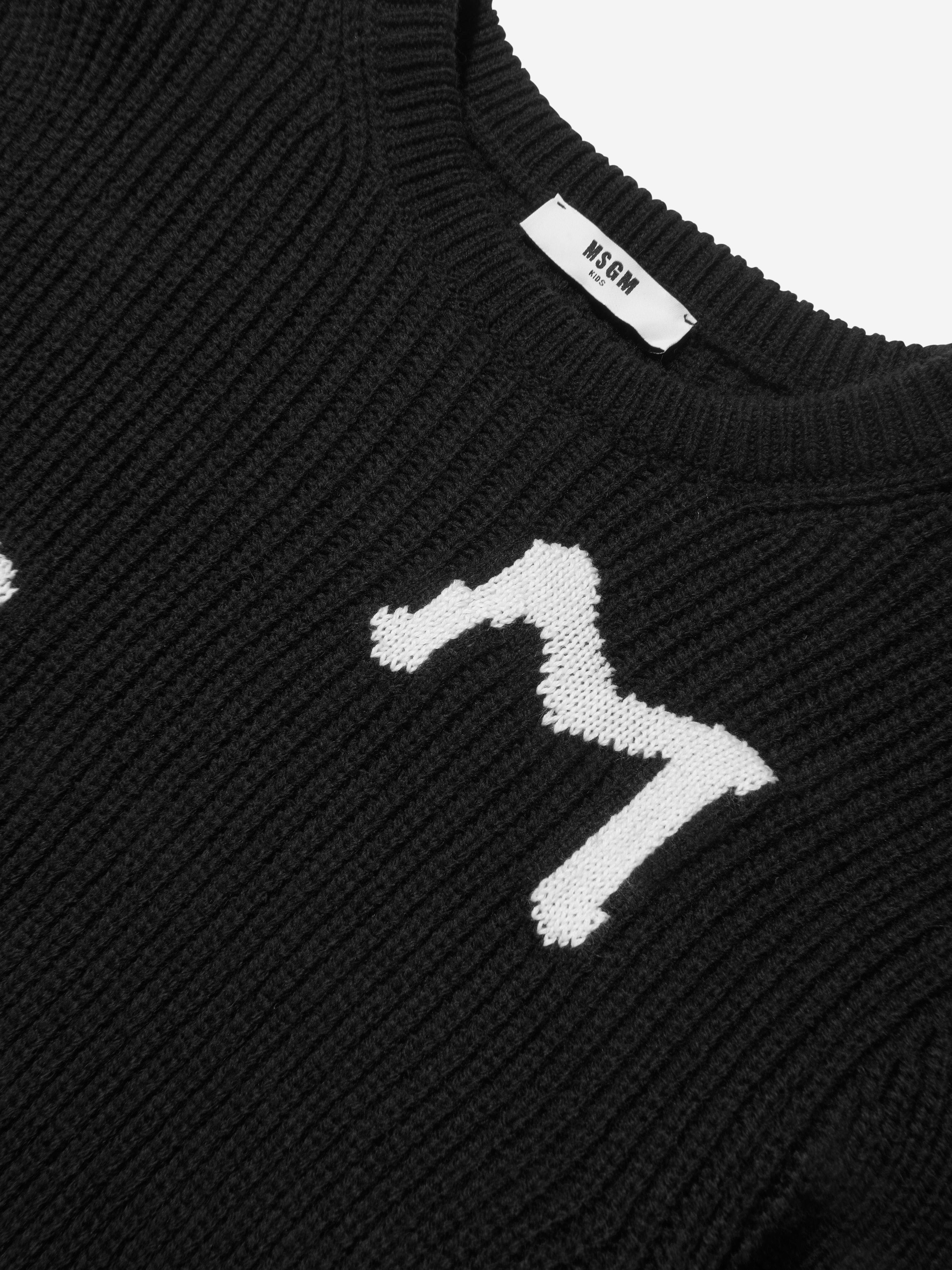 MSGM Kids Wool Blend Logo Jumper