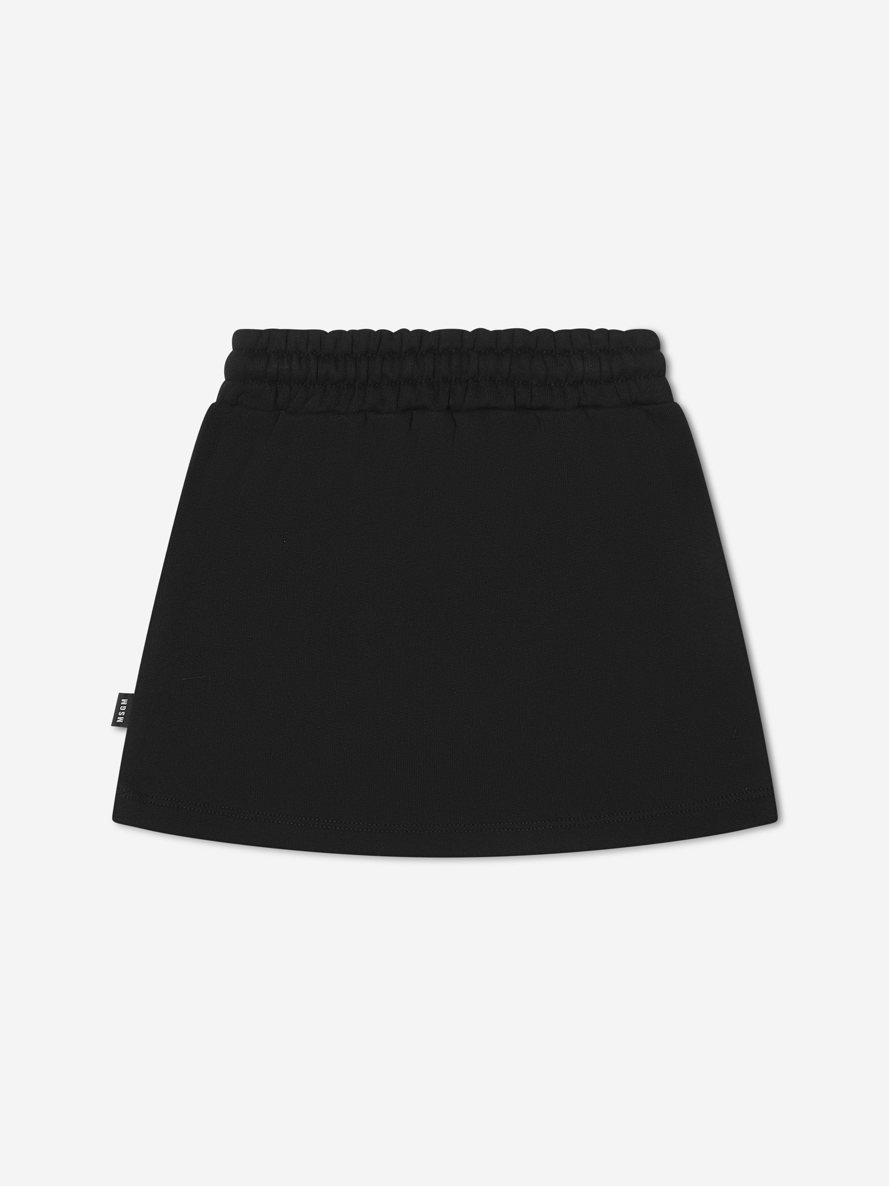 MSGM Girls Logo Print Fleece Skirt