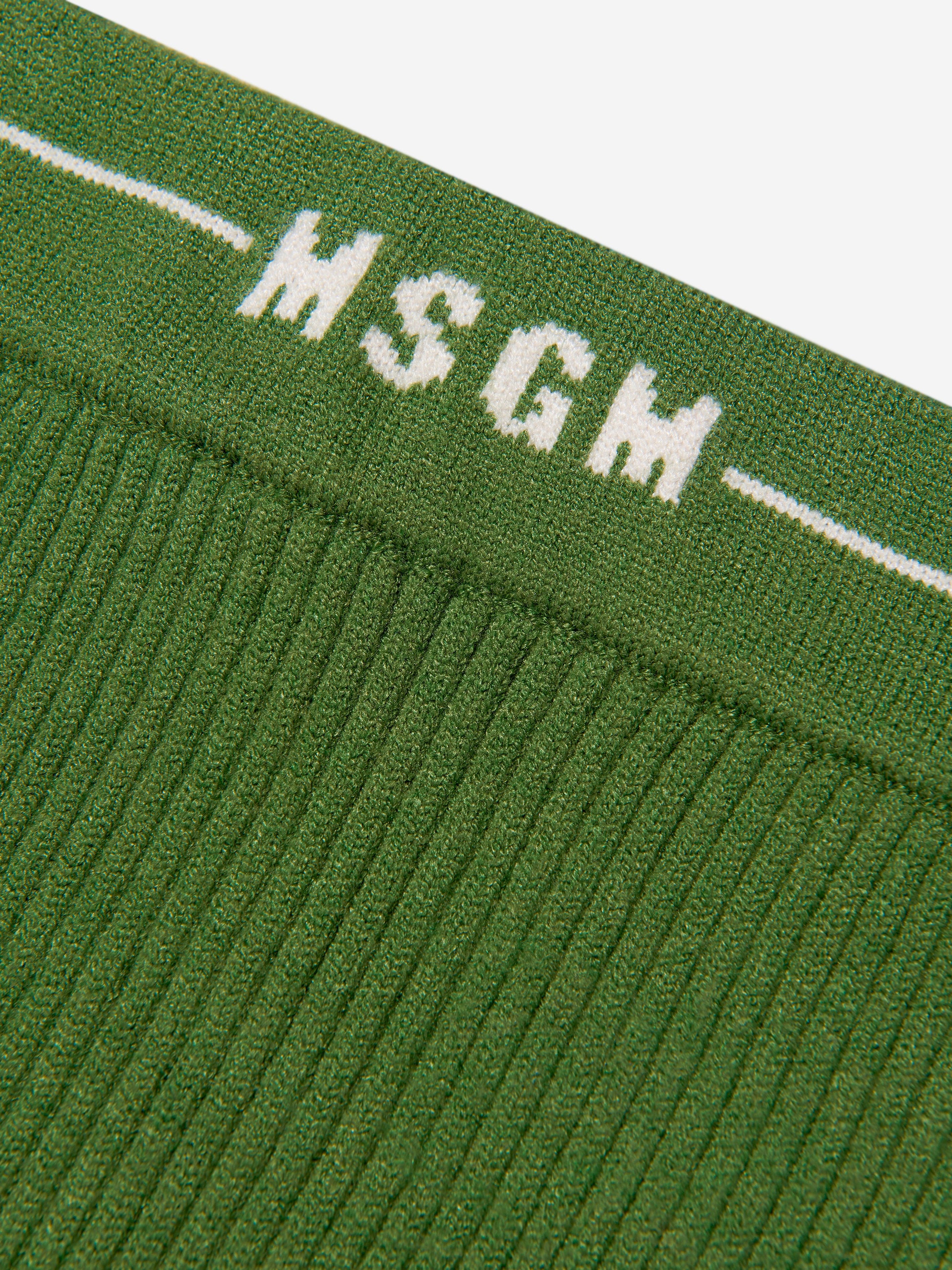 MSGM Girls Wool Knitted Logo Skirt