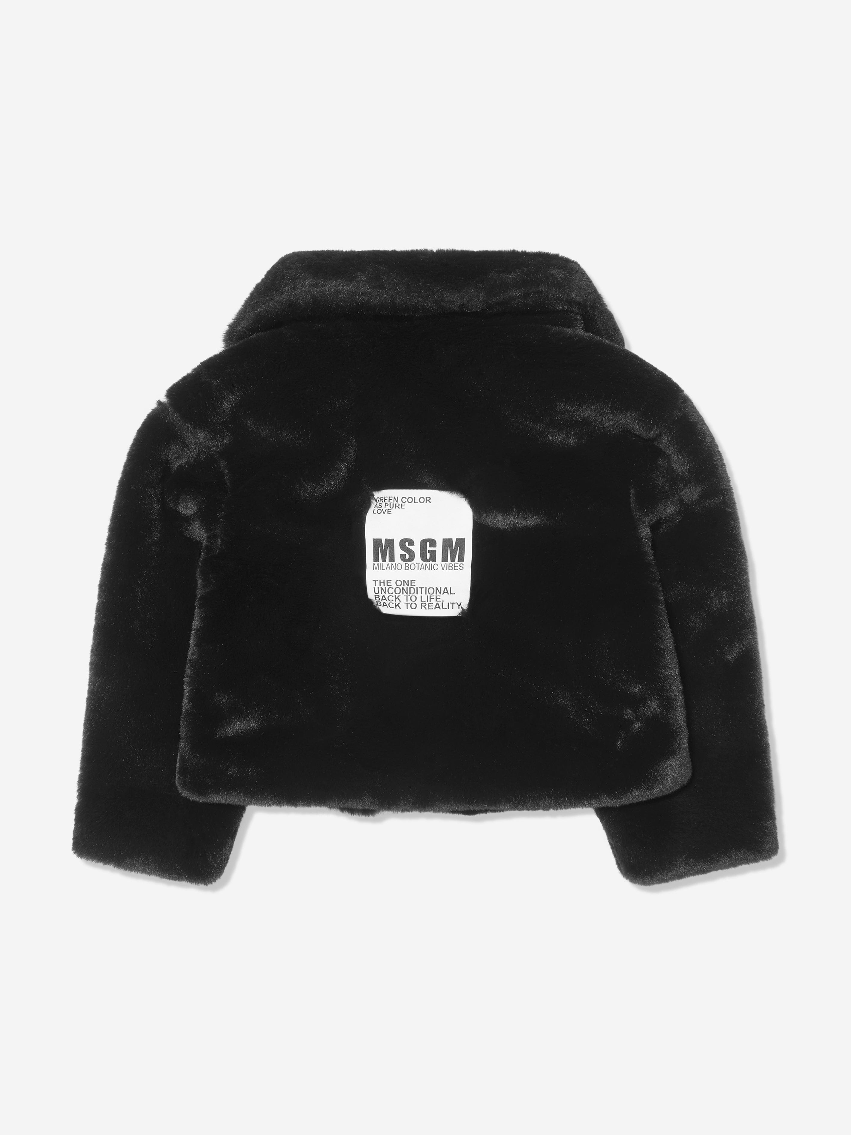 MSGM Girls Eco Fur Zip Up Jacket