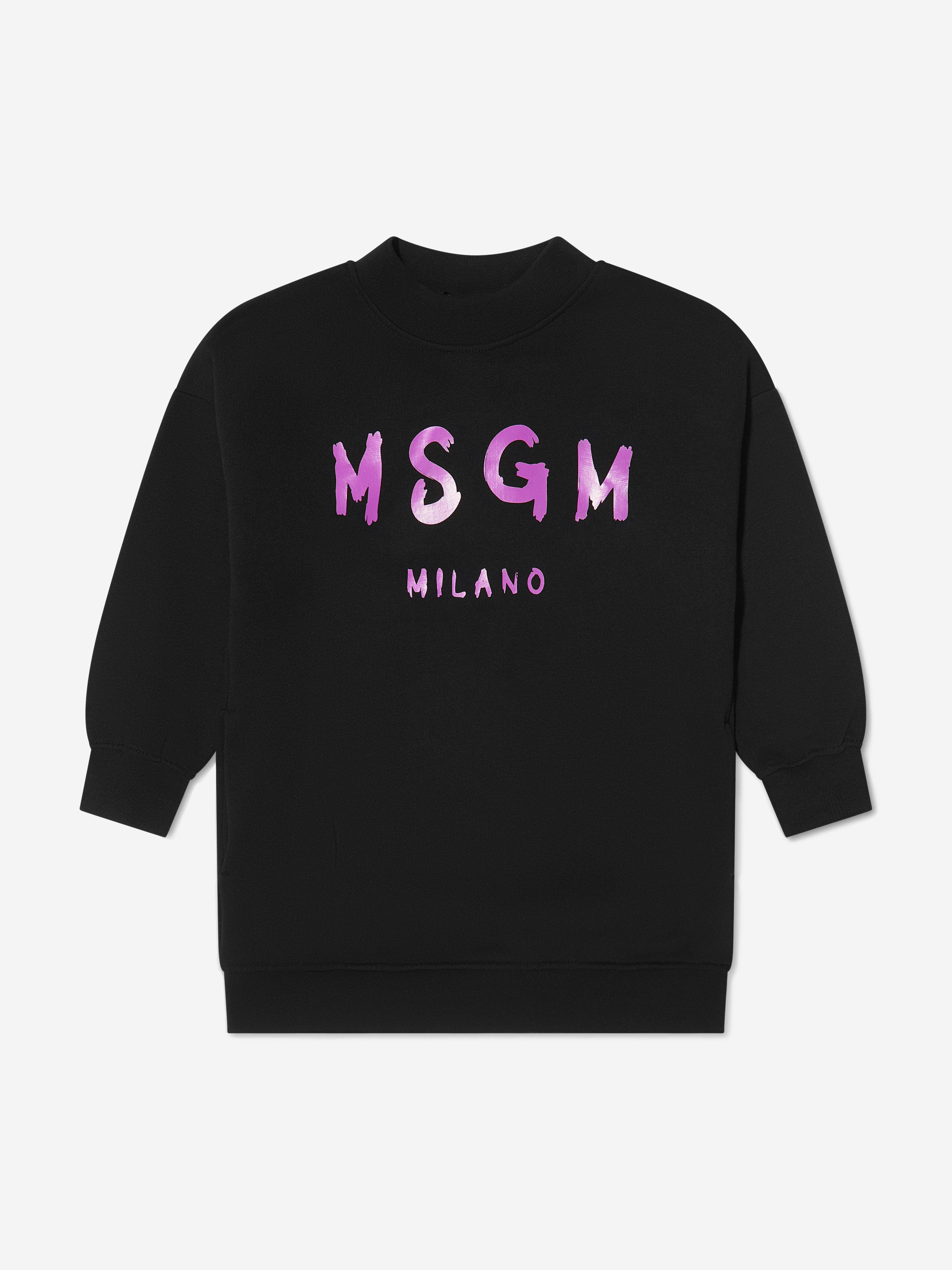 MSGM Girls Logo Print Sweater Dress