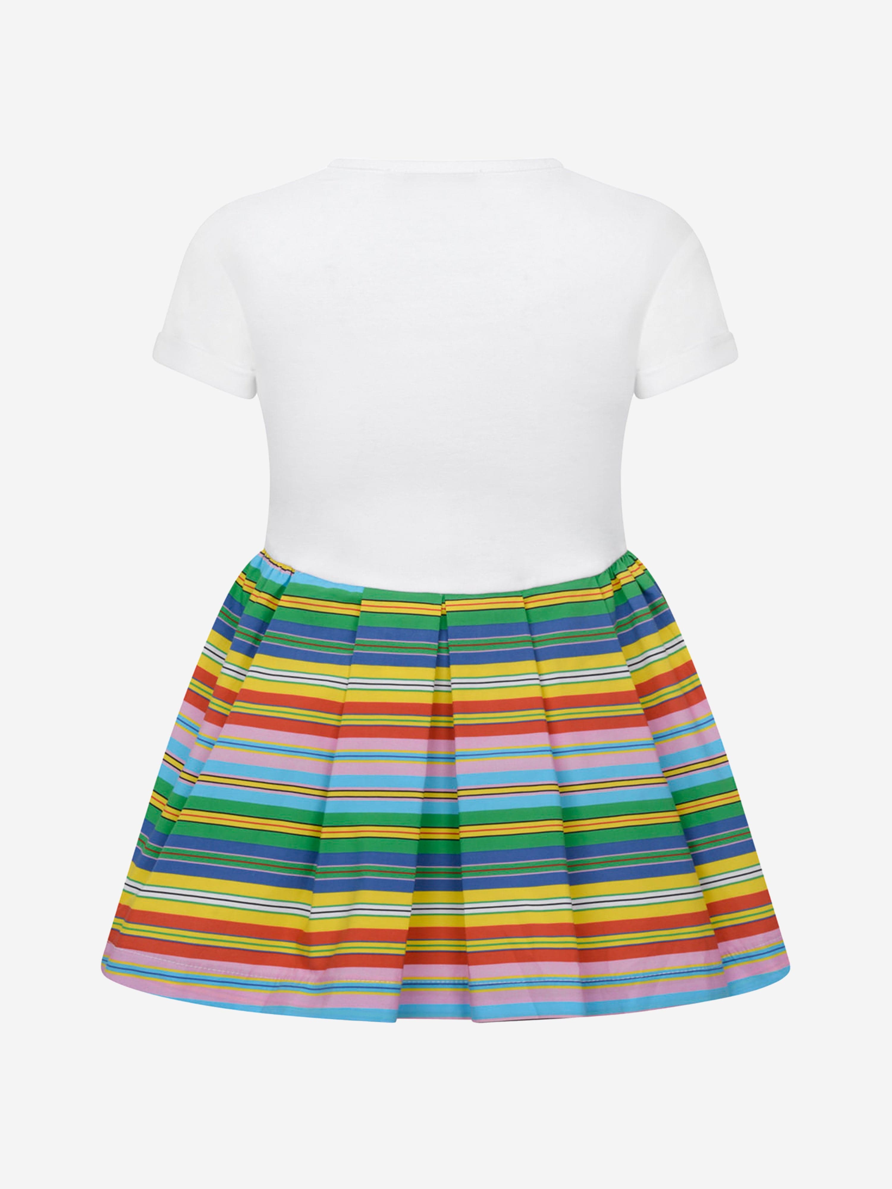 MSGM Girls Dress - Striped Cotton Tropical Dress