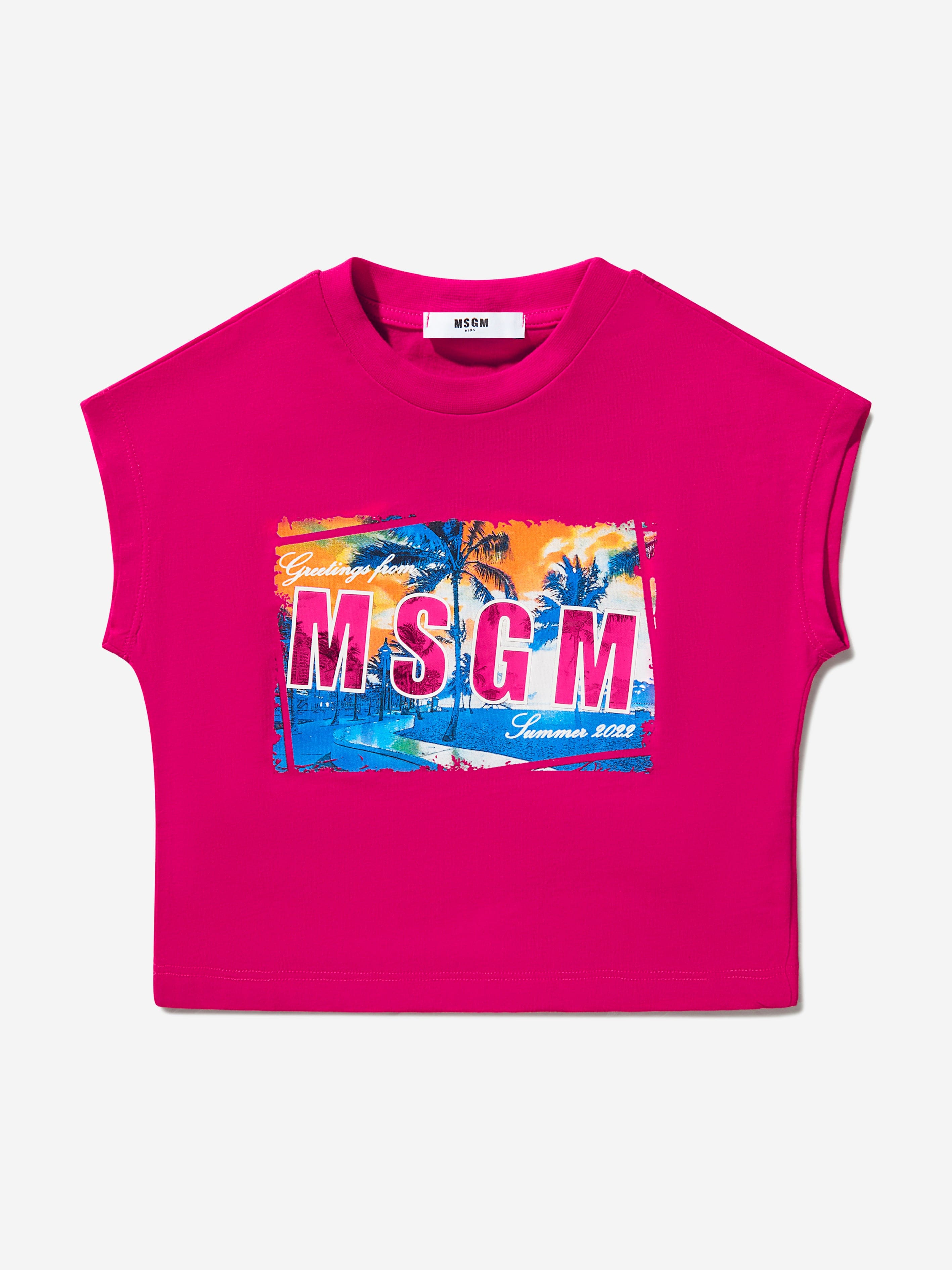 MSGM Girls Cotton Jersey Logo T-Shirt