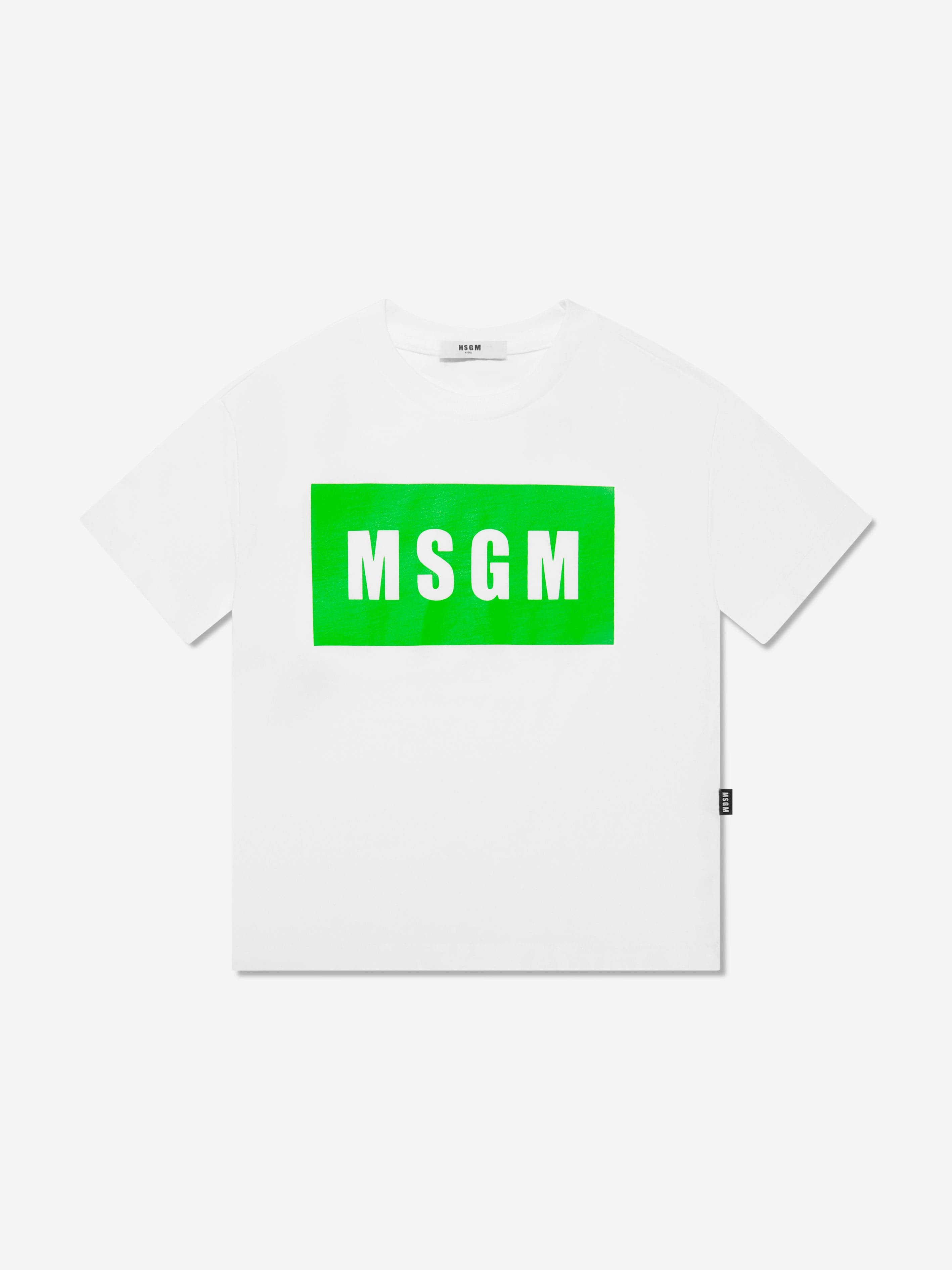 MSGM Kids Logo Print T-Shirt in White