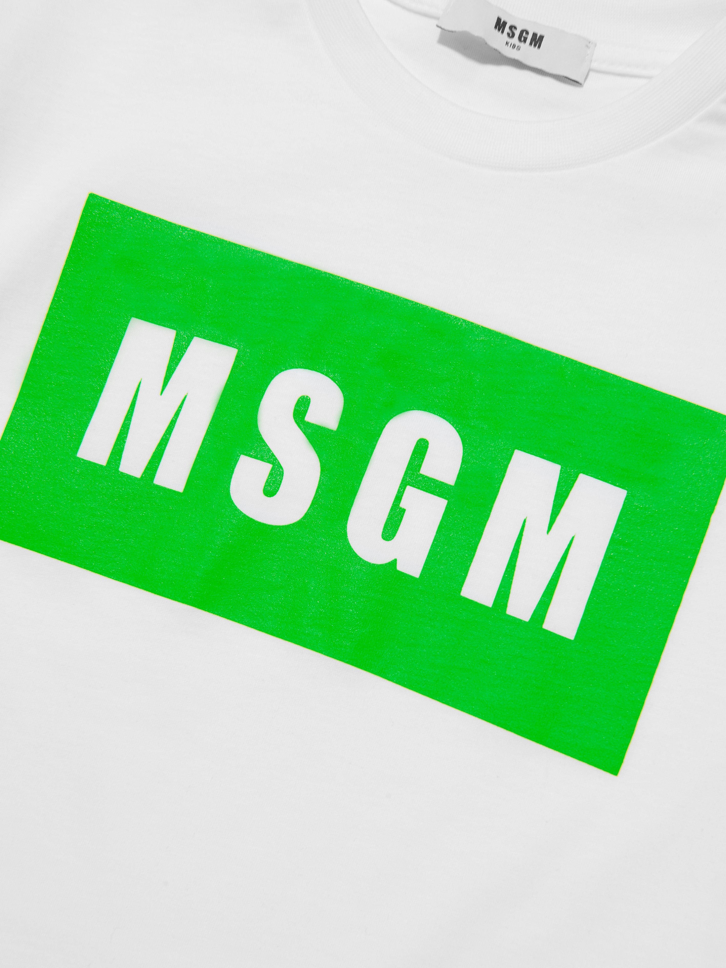 MSGM Kids Logo Print T-Shirt in White