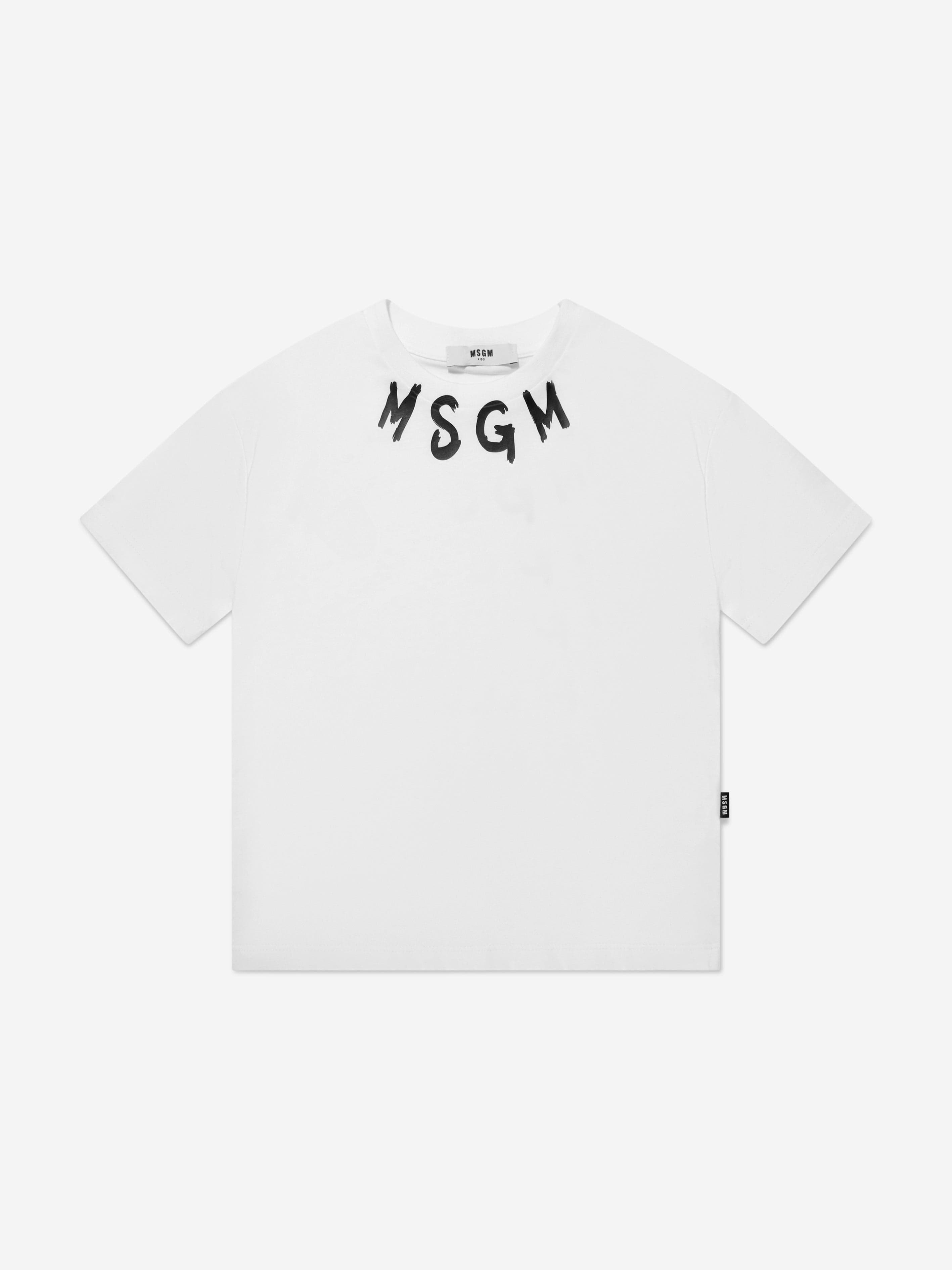 MSGM Kids Logo T-Shirt in White