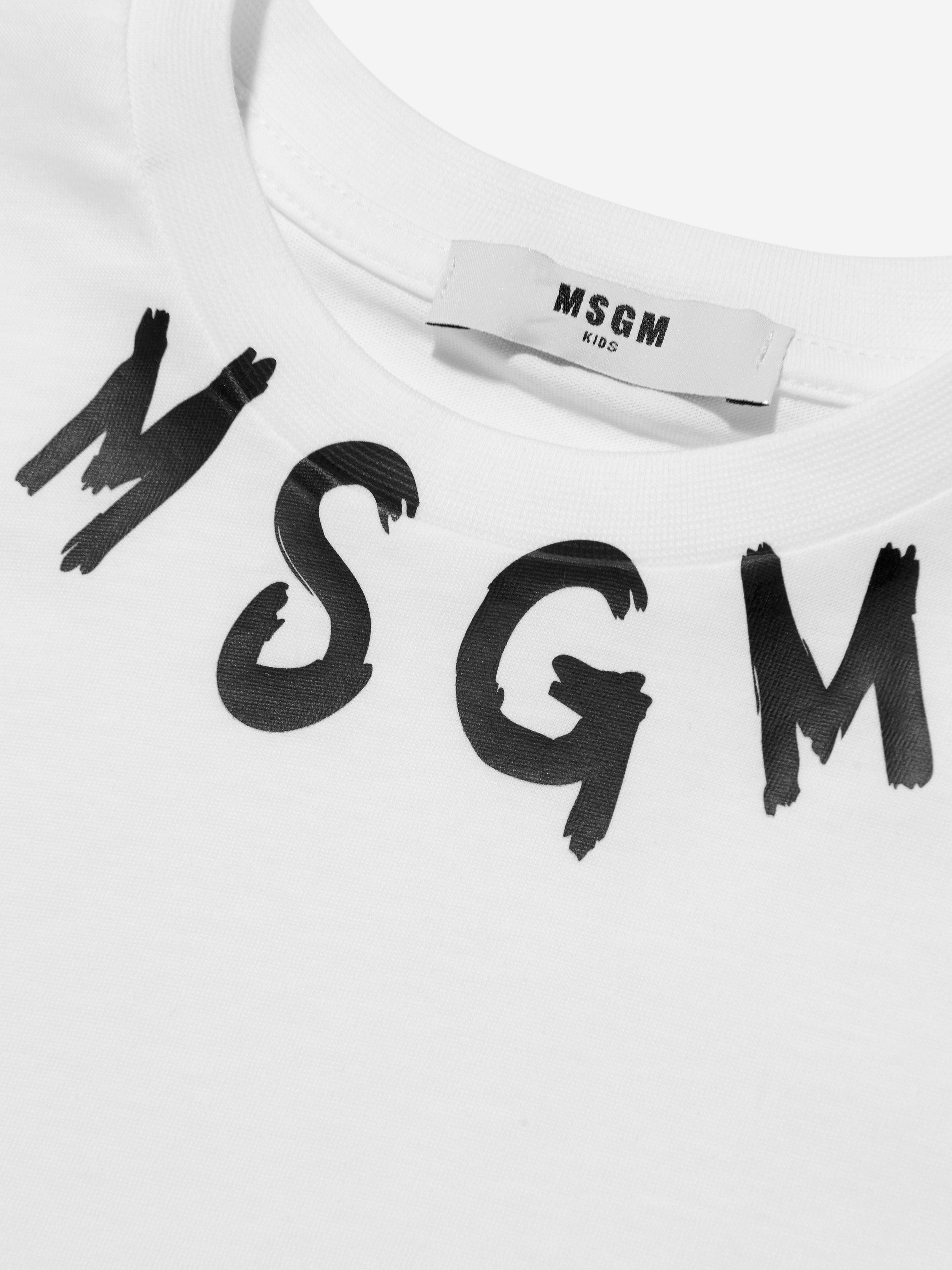 MSGM Kids Logo T-Shirt in White