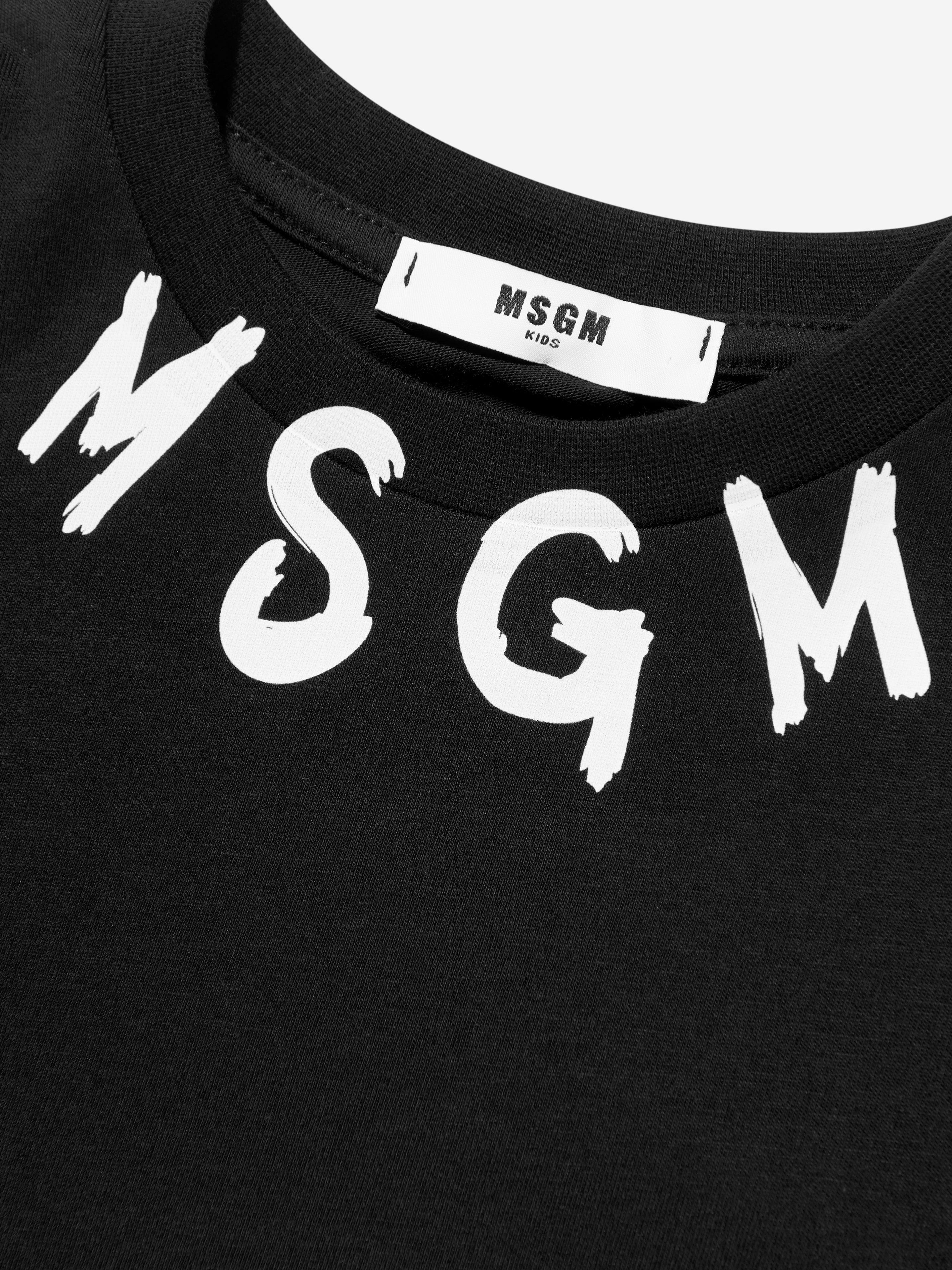 MSGM Kids Logo T-Shirt in Black