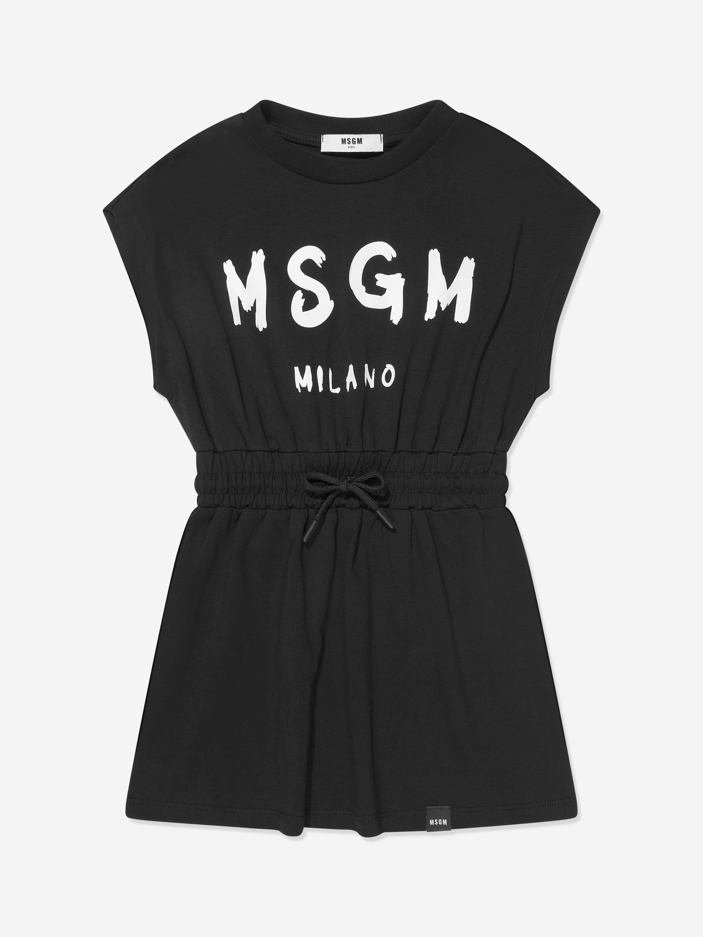 MSGM Girls Sleeveless T-Shirt Dress in Black