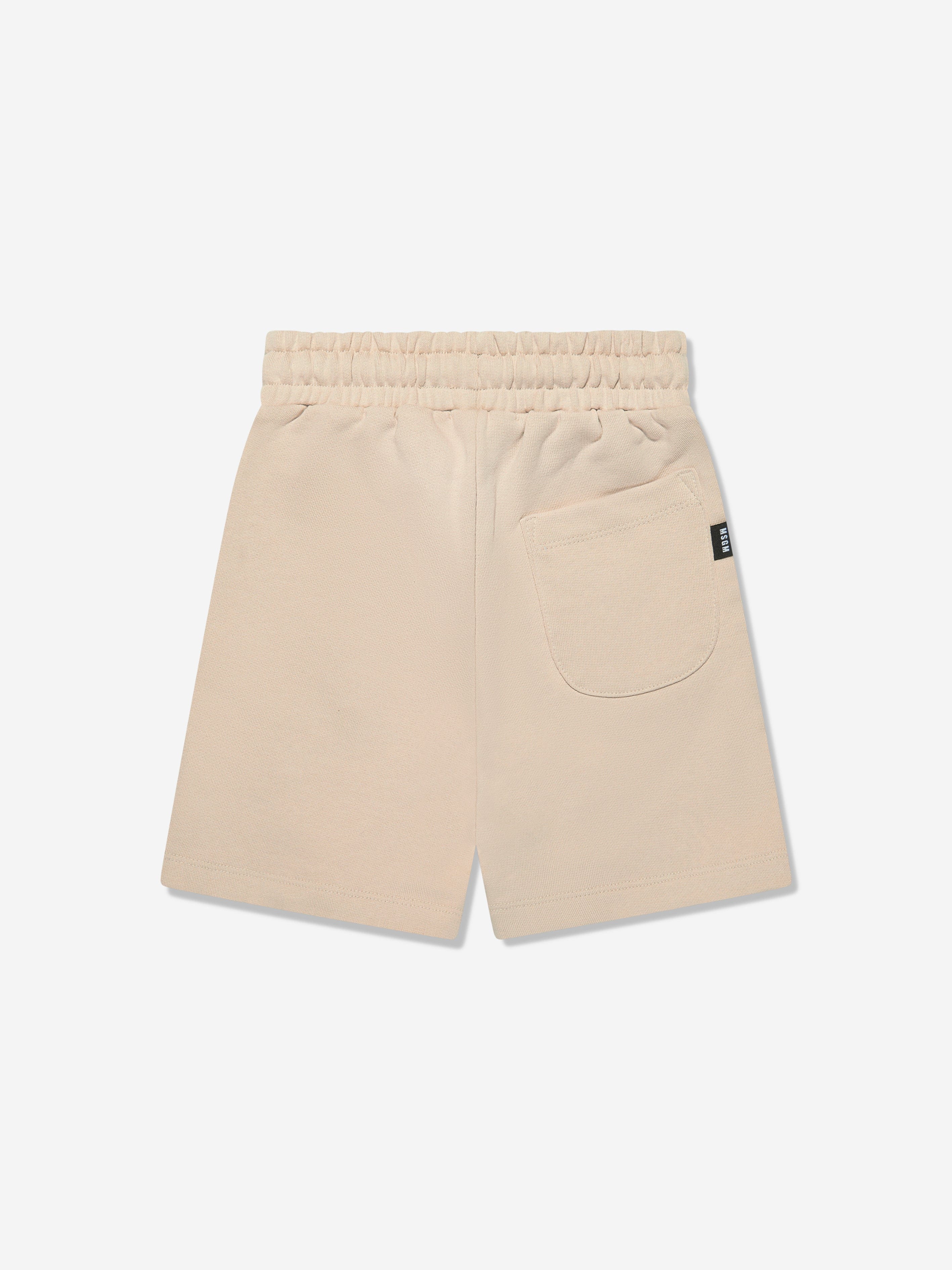 MSGM Kids Fleece Bermuda Shorts in Beige