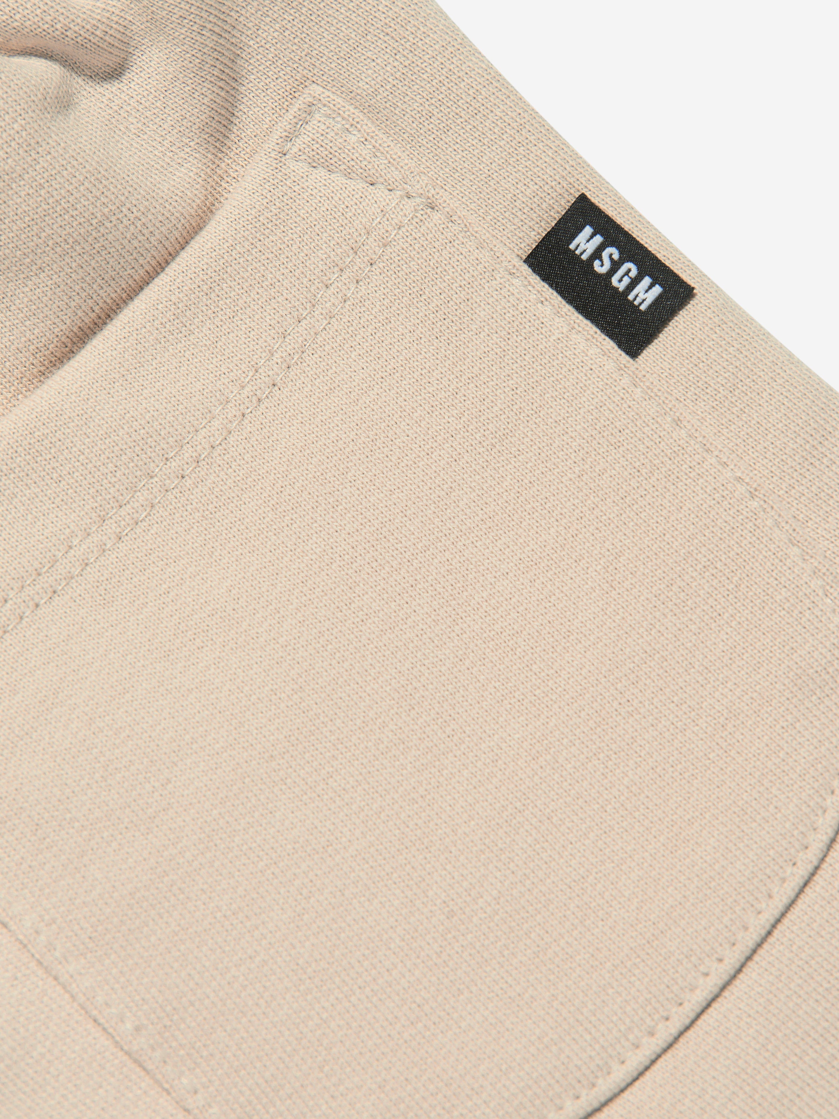 MSGM Kids Fleece Bermuda Shorts in Beige