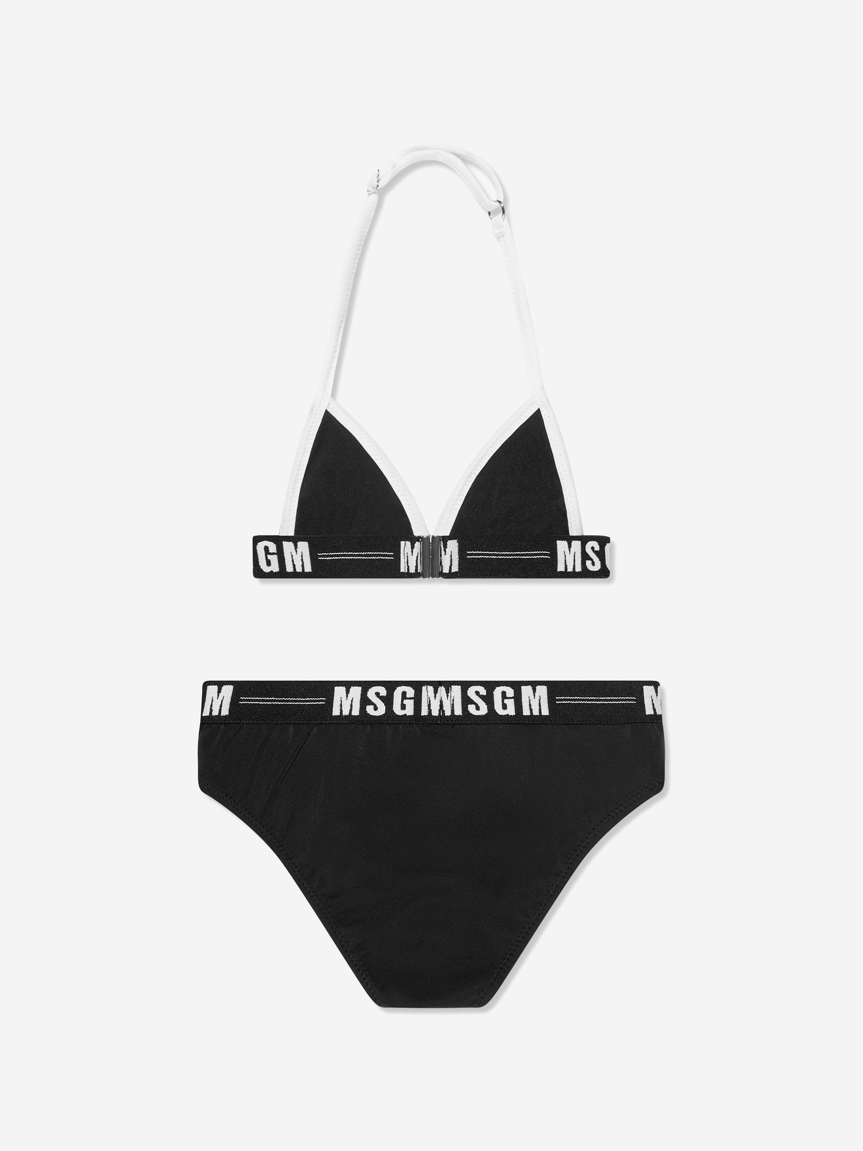 MSGM Girls Logo Triangle Bikini in Black