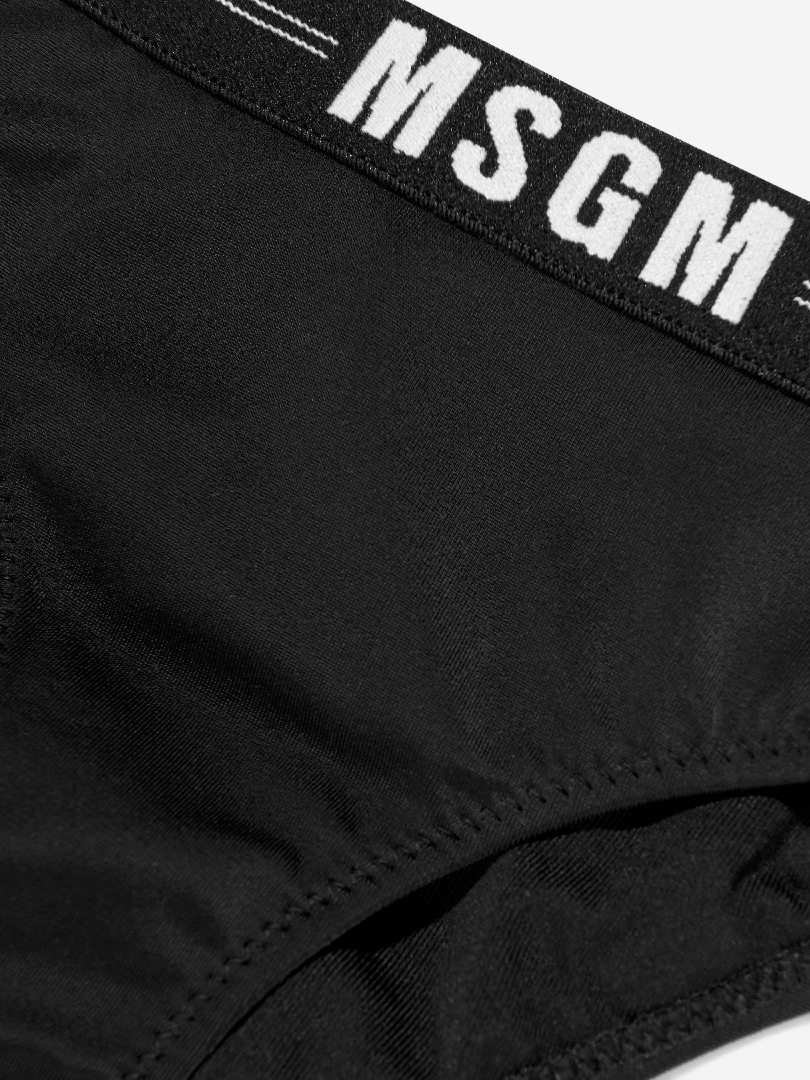 MSGM Girls Logo Triangle Bikini in Black