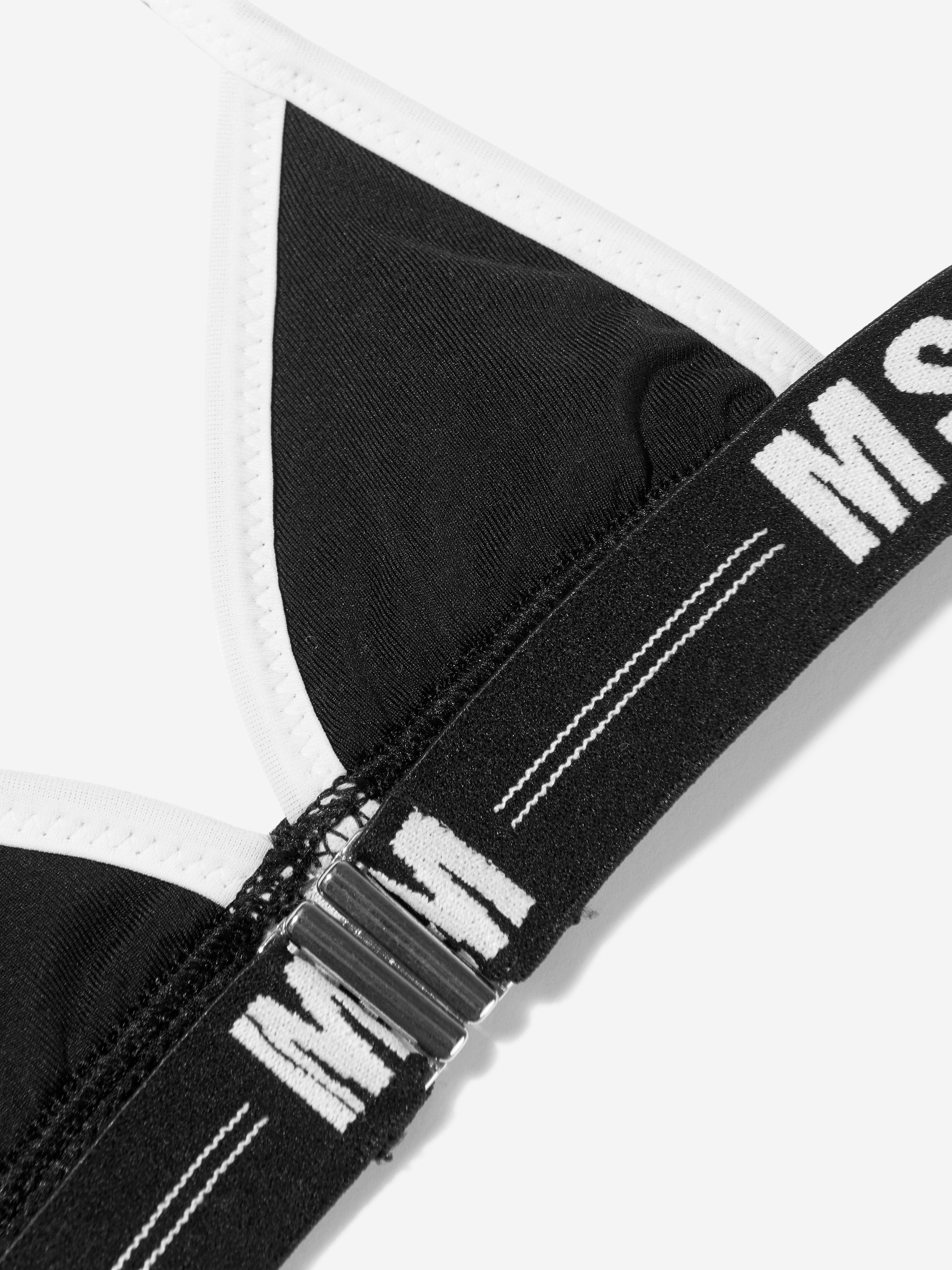 MSGM Girls Logo Triangle Bikini in Black