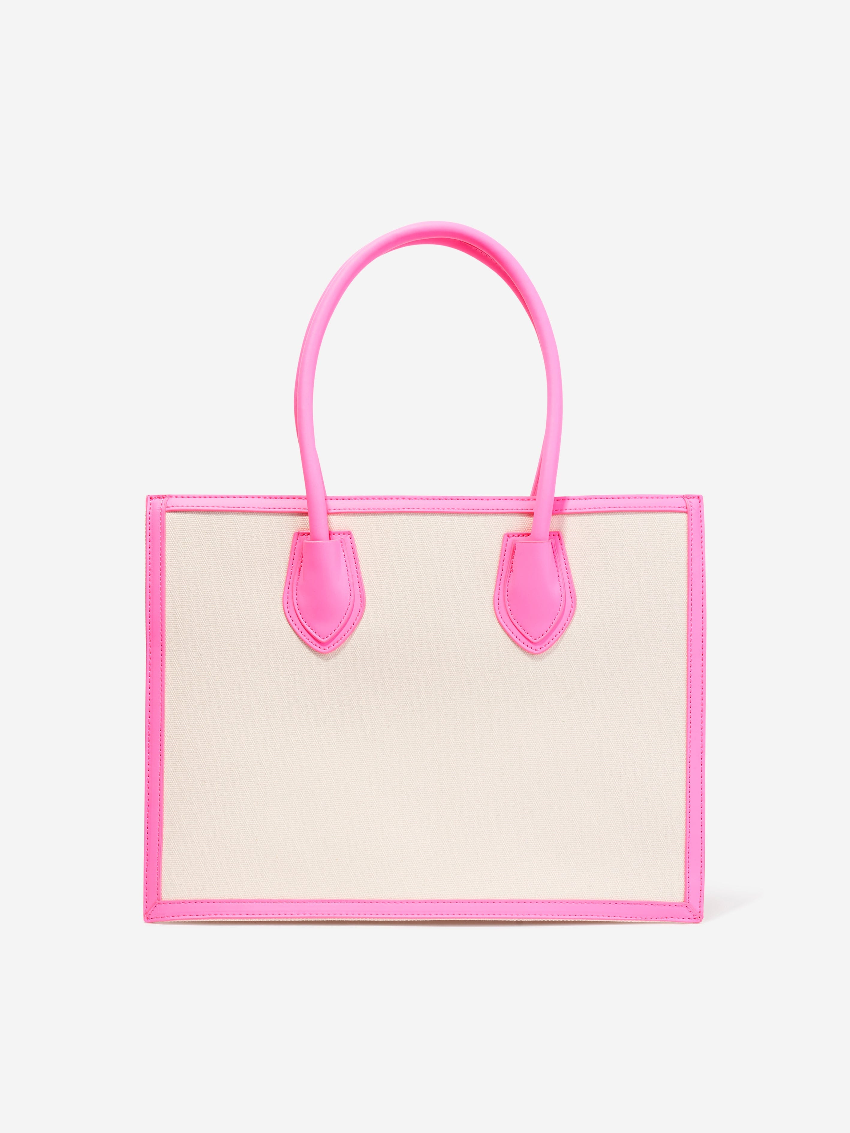 MSGM Girls Canvas Logo Tote Bag in Ivory