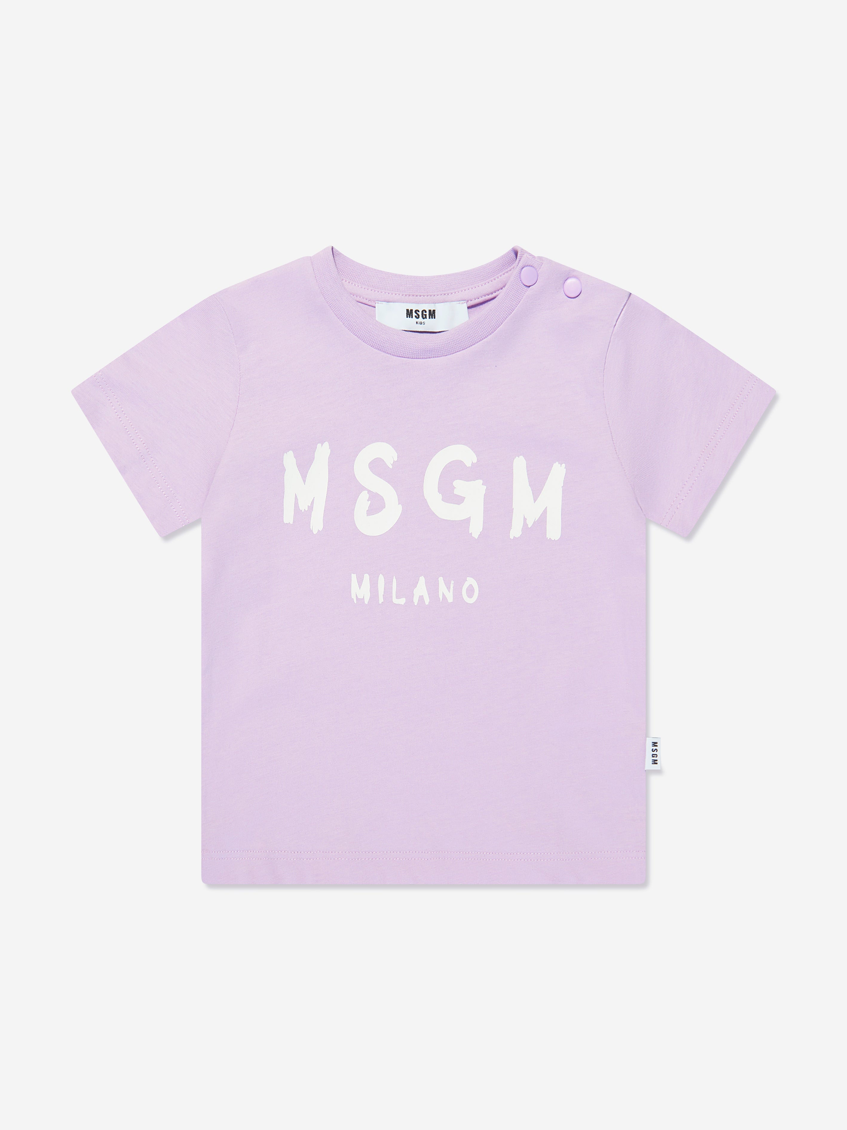 MSGM Baby Logo Print T-Shirt in Lilac