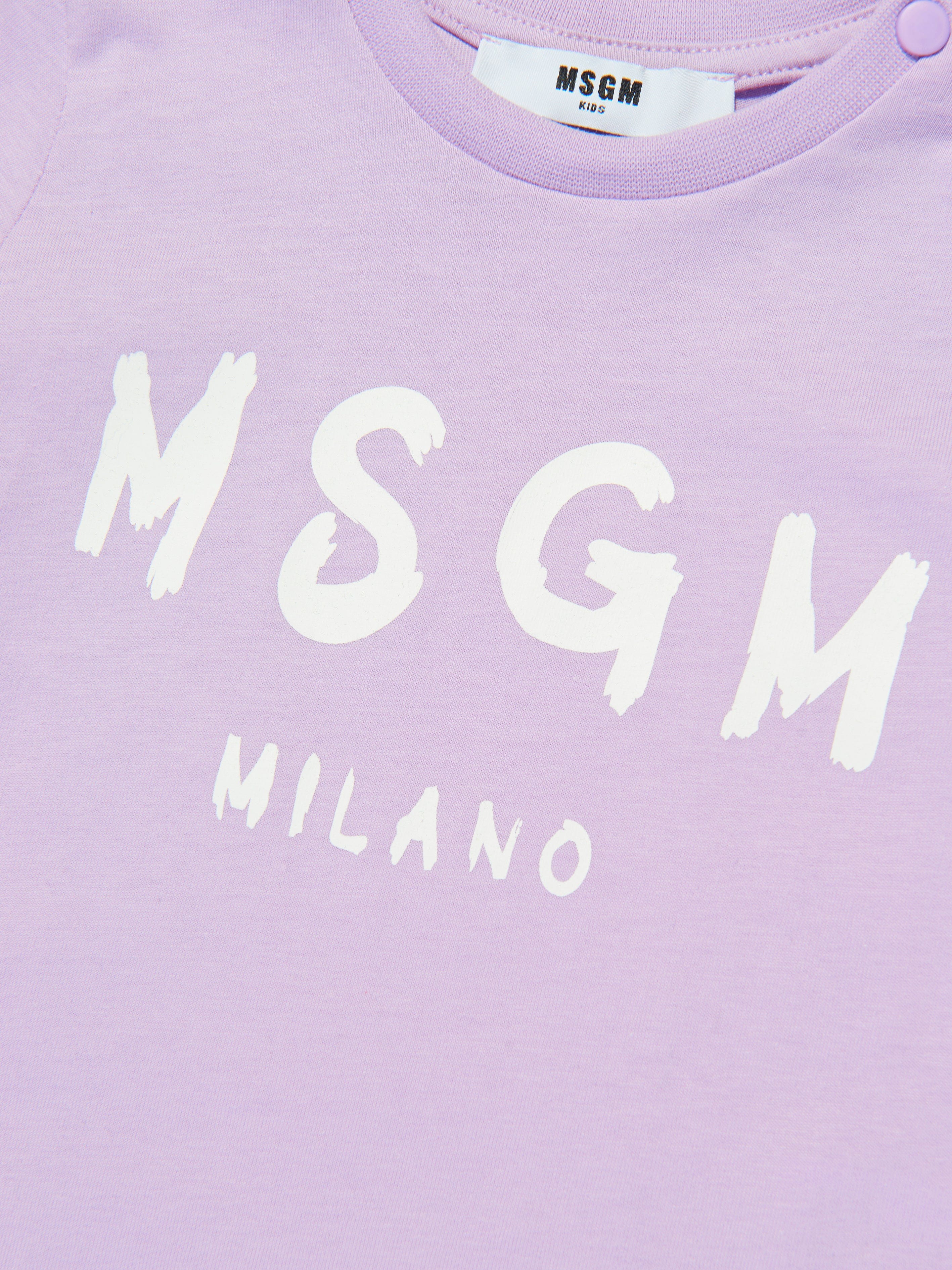 MSGM Baby Logo Print T-Shirt in Lilac