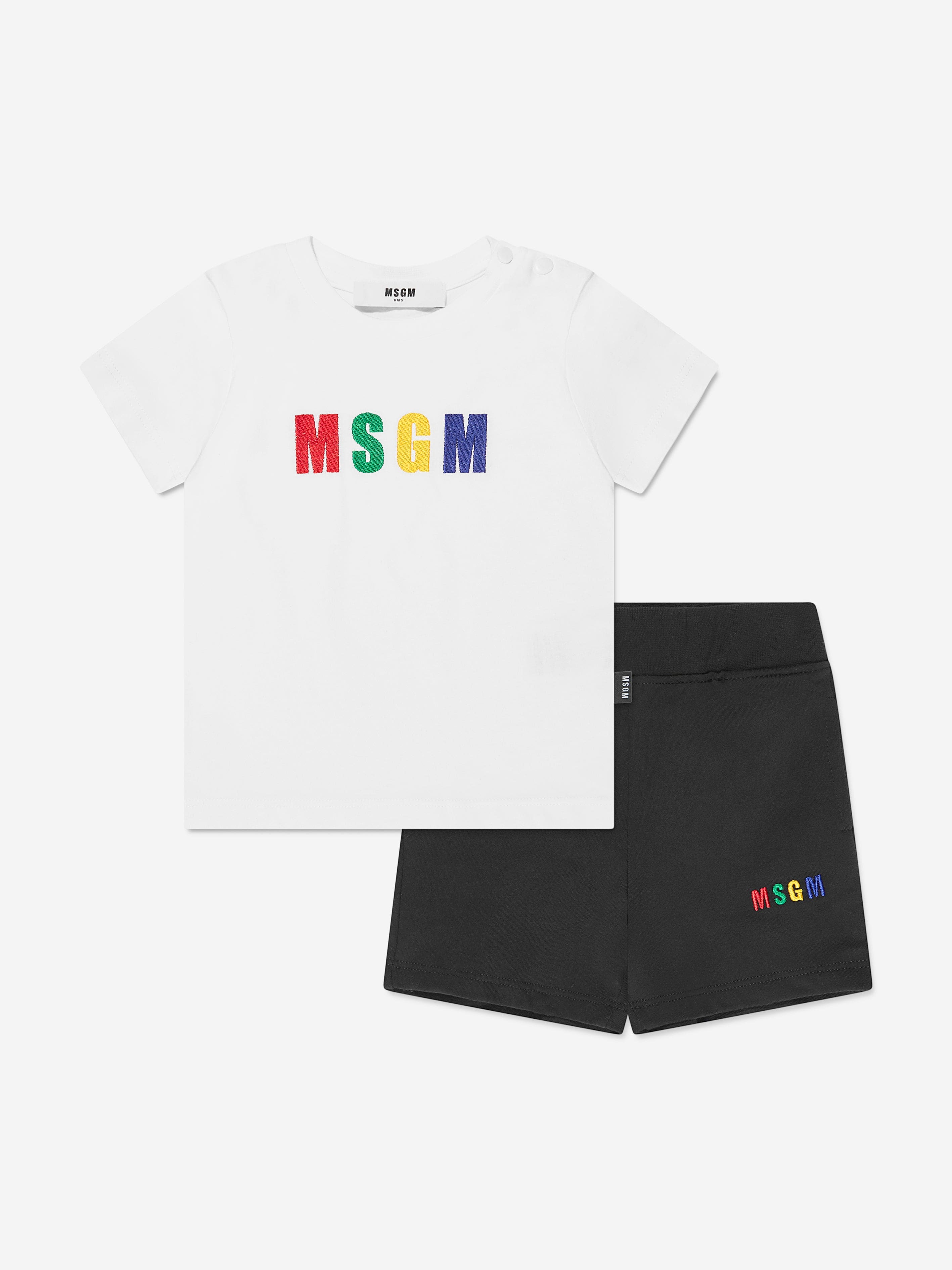 MSGM Baby T-Shirt And Shorts Set in Black