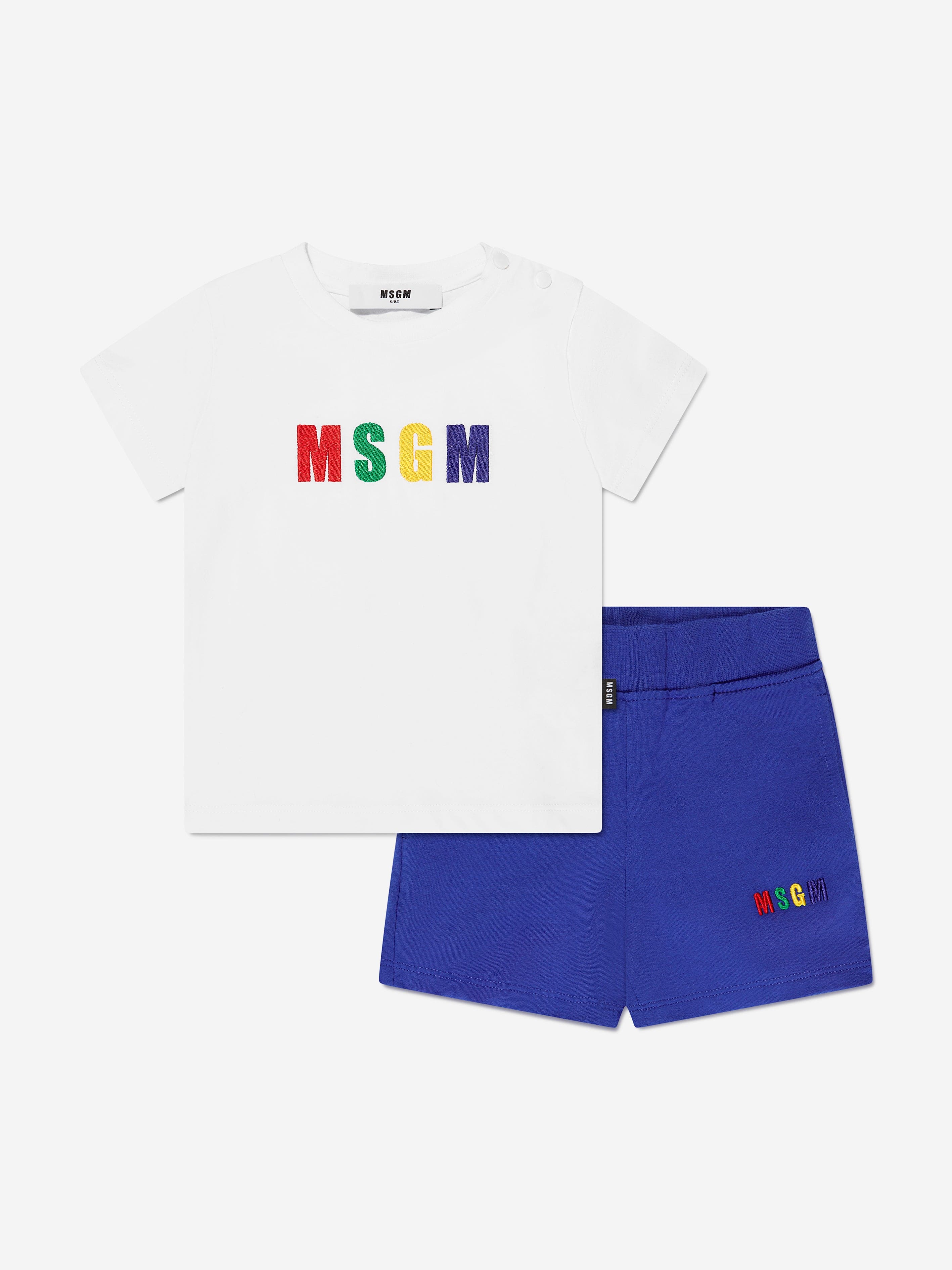 MSGM Baby T-Shirt And Shorts Set in Blue