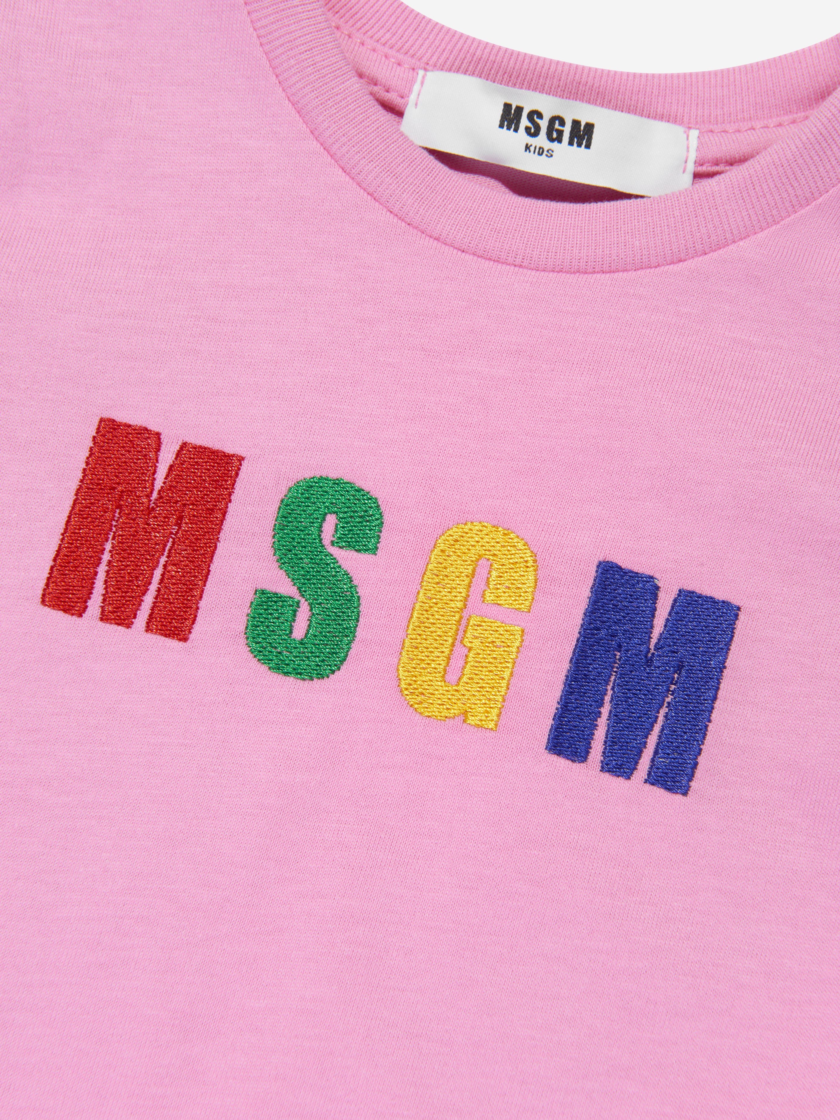 MSGM Baby Girls Logo T-Shirt Dress in Pink