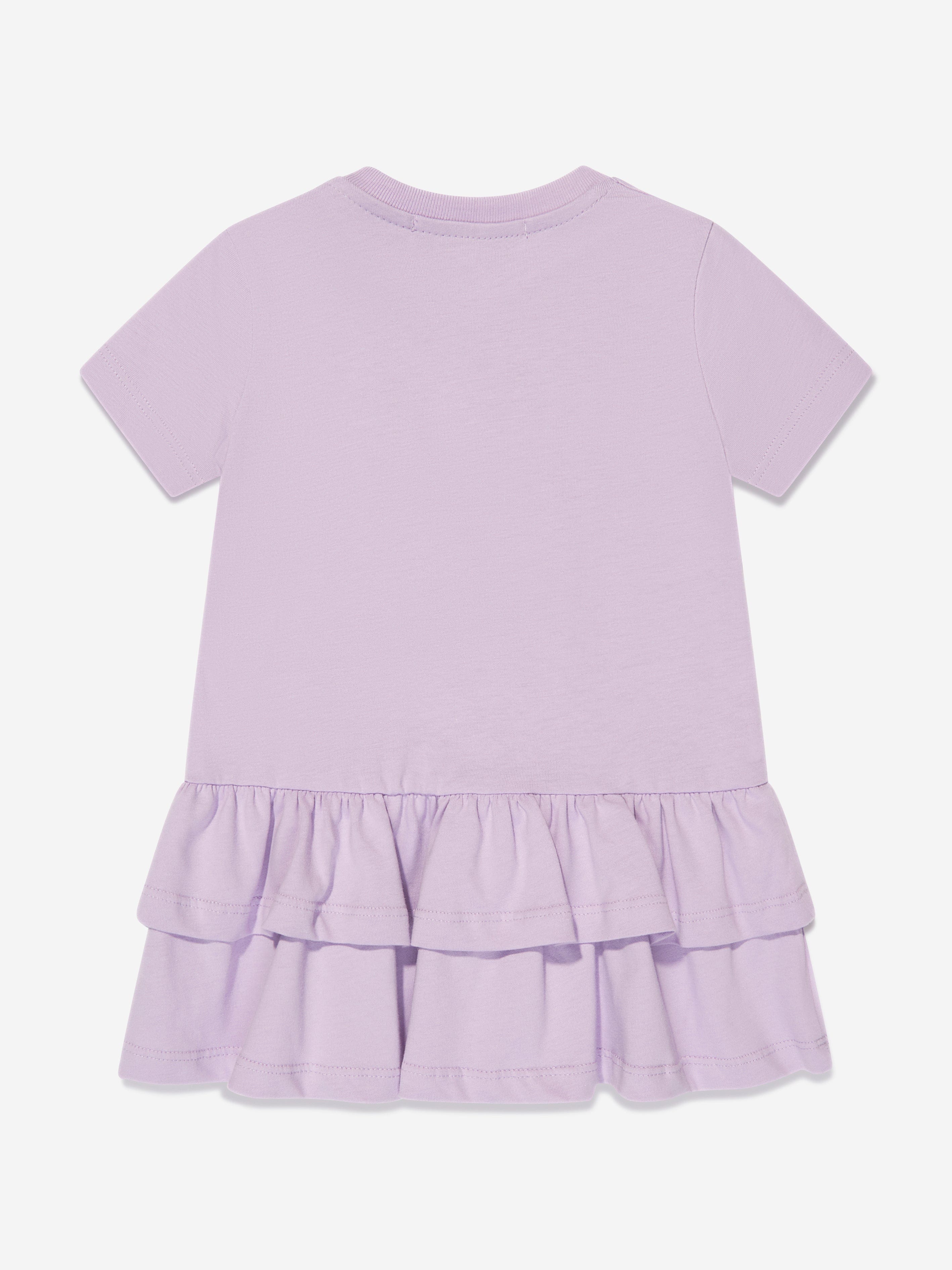 MSGM Baby Girls Logo T-Shirt Dress in Lilac