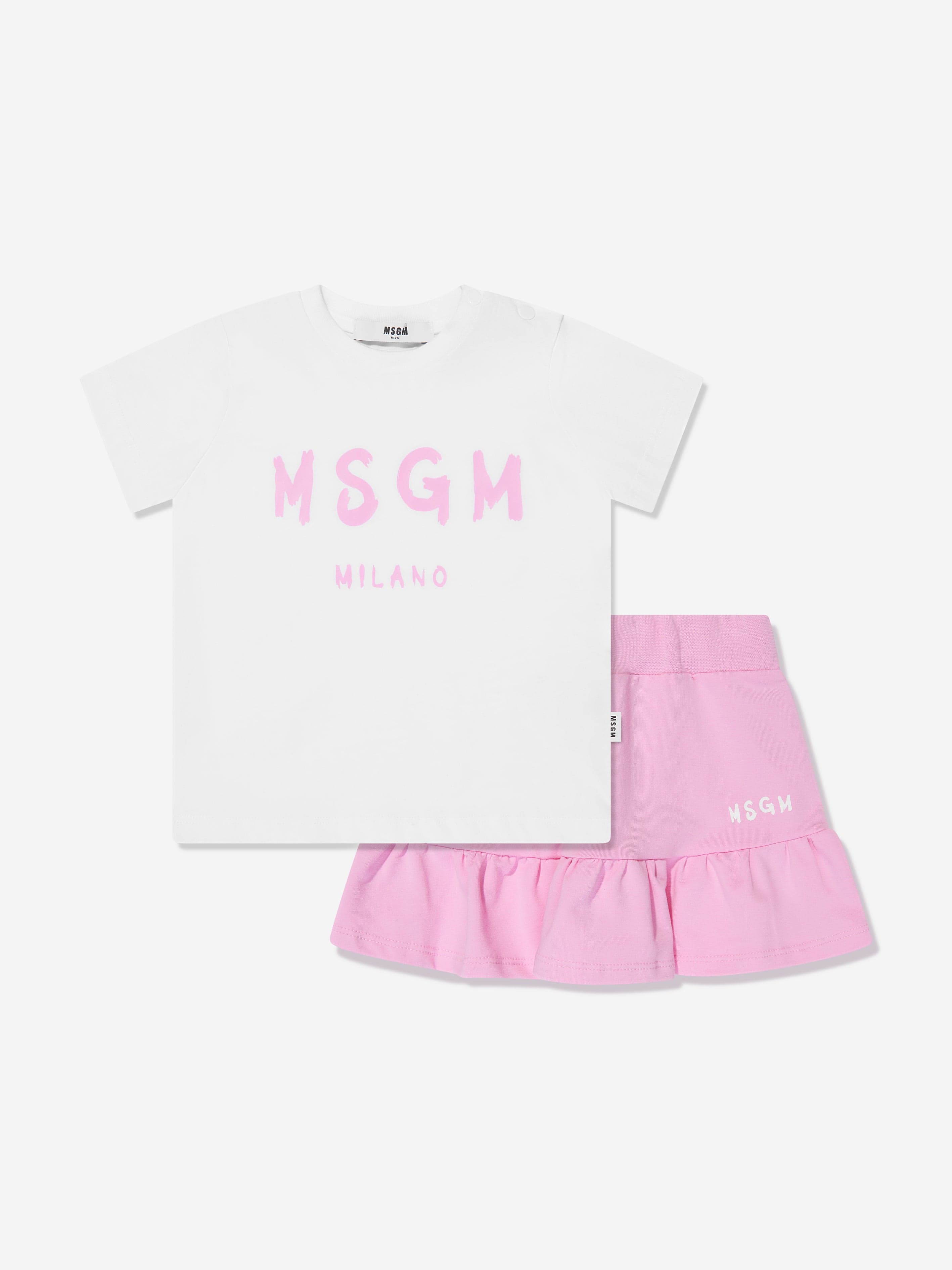 MSGM Baby Girls T-Shirt And Skirt Set in Pink