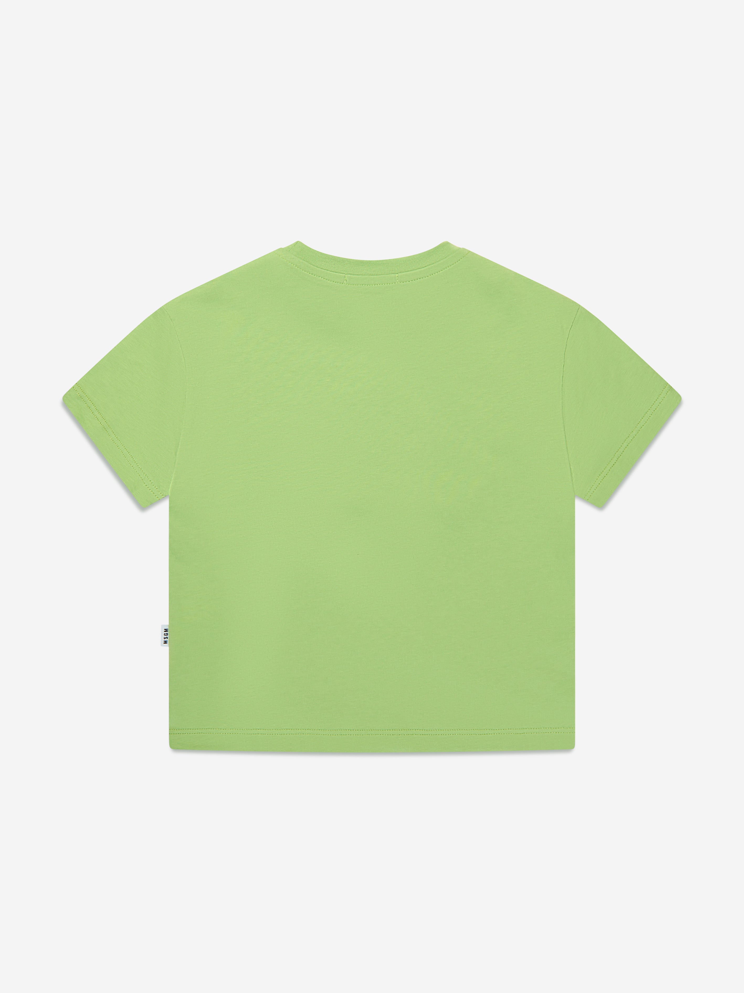 MSGM Kids Logo Print T-Shirt in Green