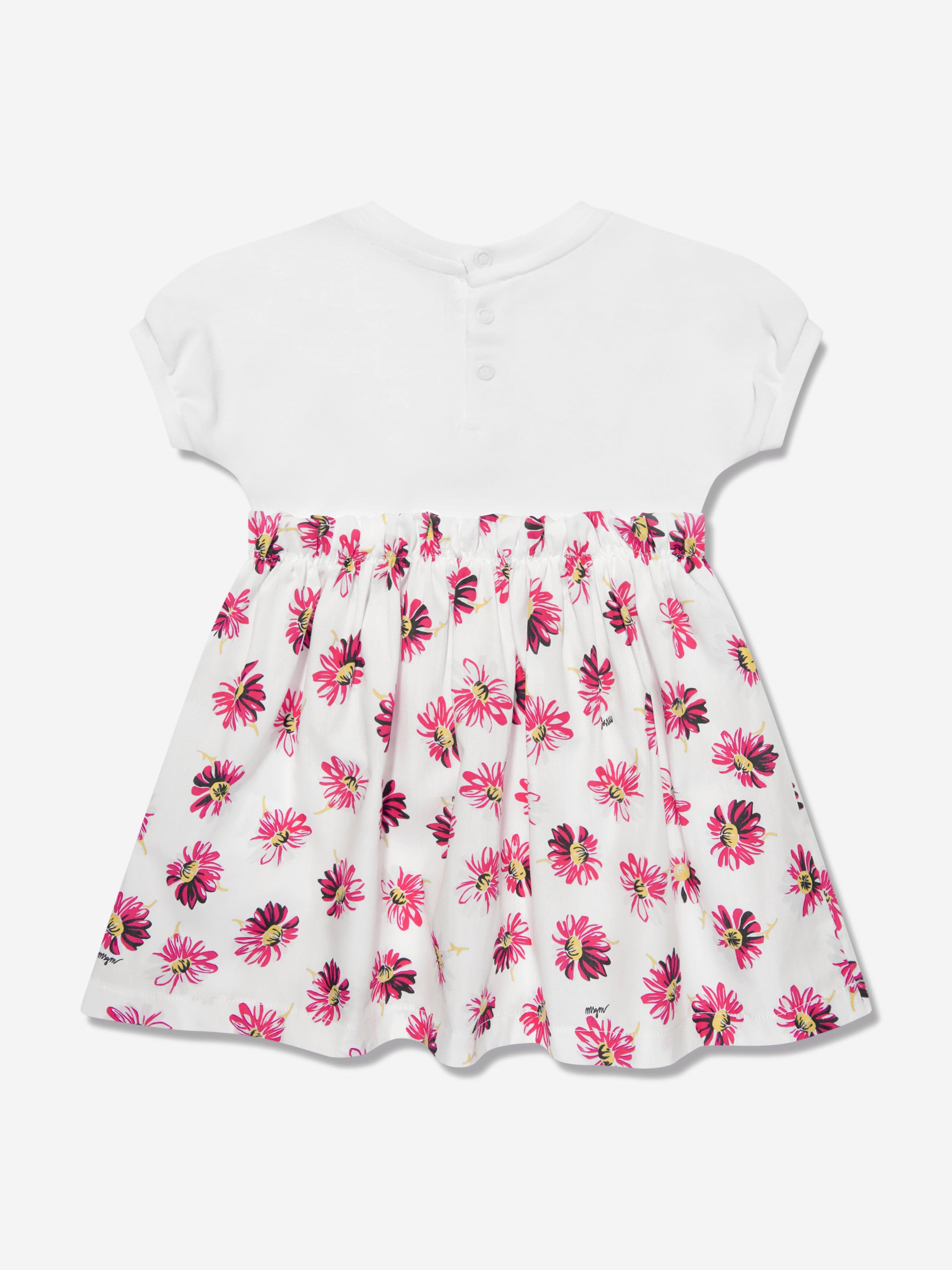 MSGM Baby Girls Daisy Print Skater Dress in White