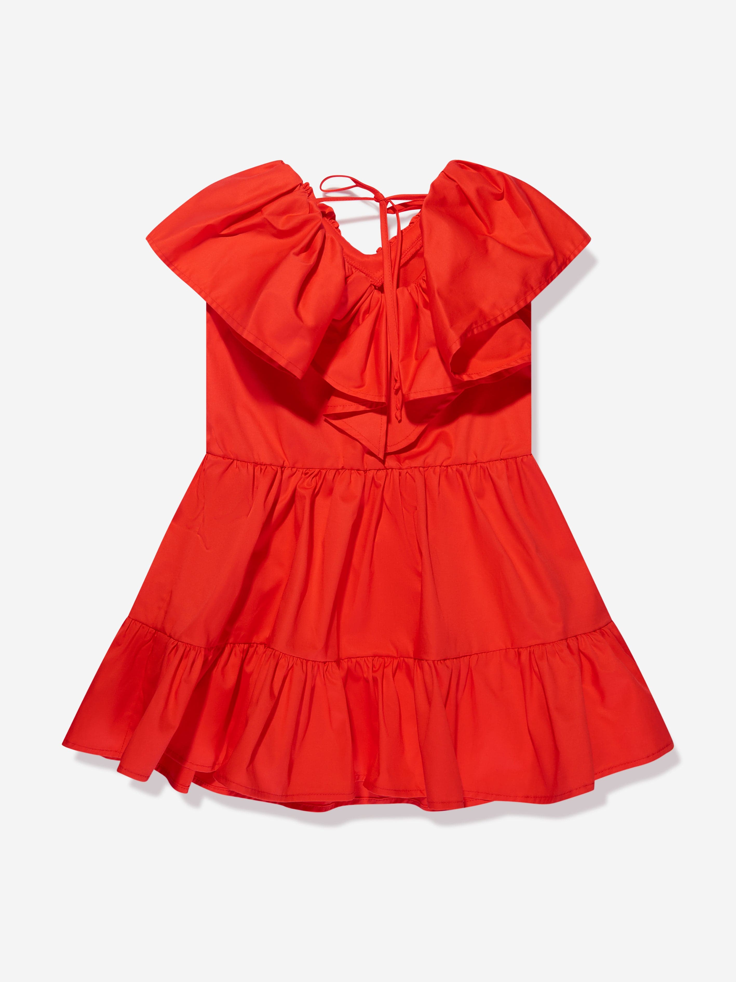 MSGM Girls Ruffle Dress in Red