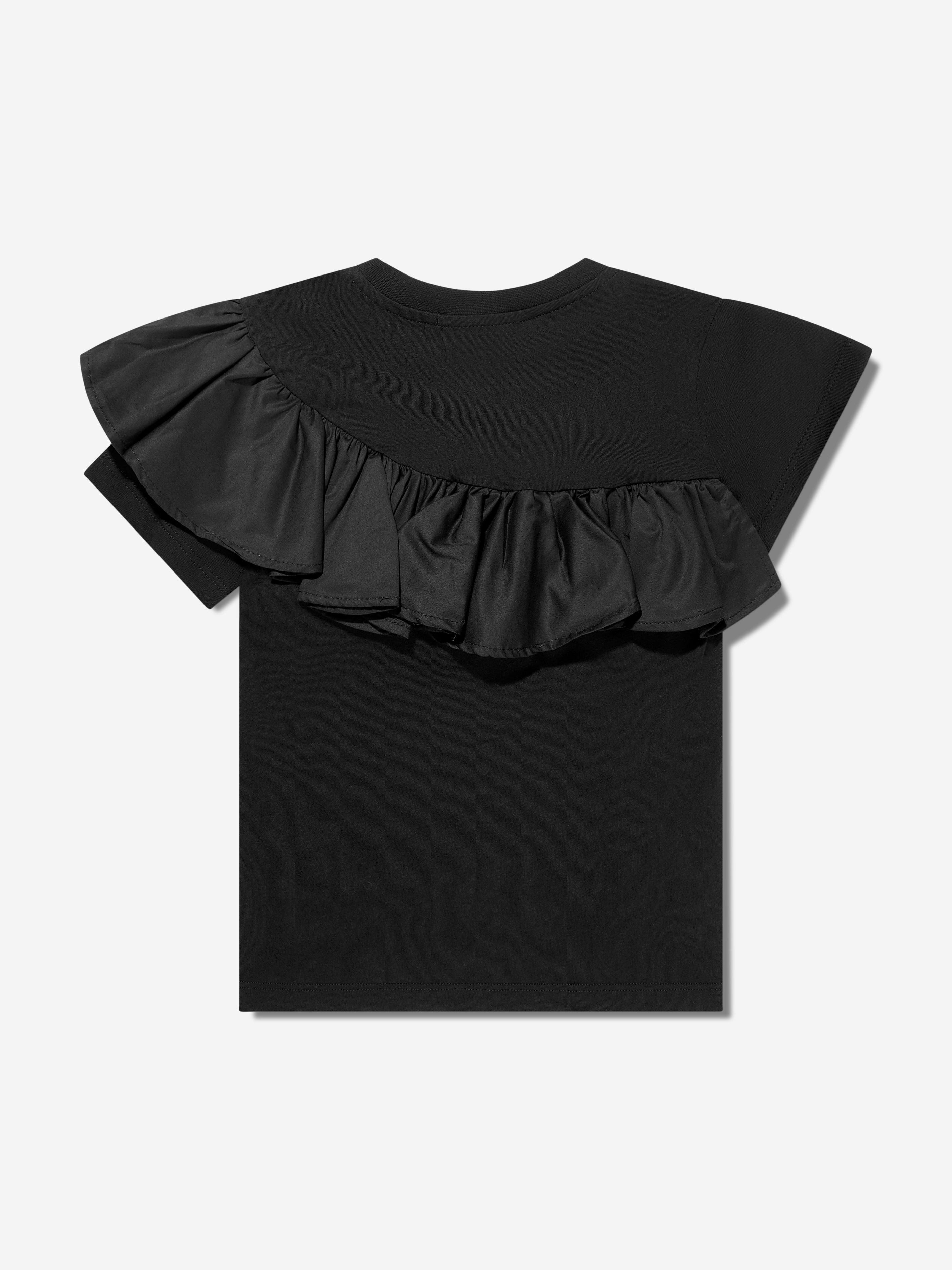 MSGM Girls Ruffle T-Shirt in Black