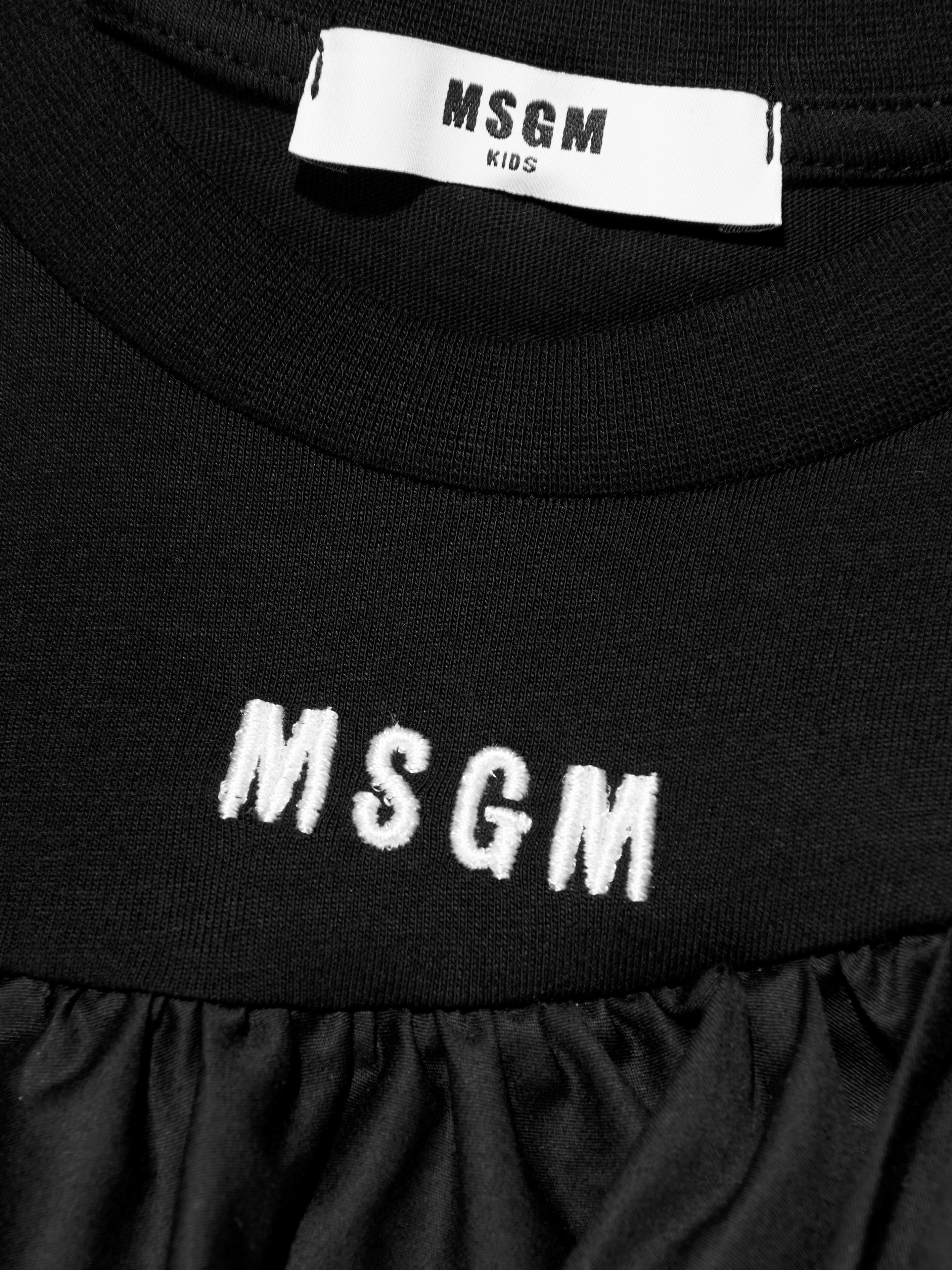 MSGM Girls Ruffle T-Shirt in Black